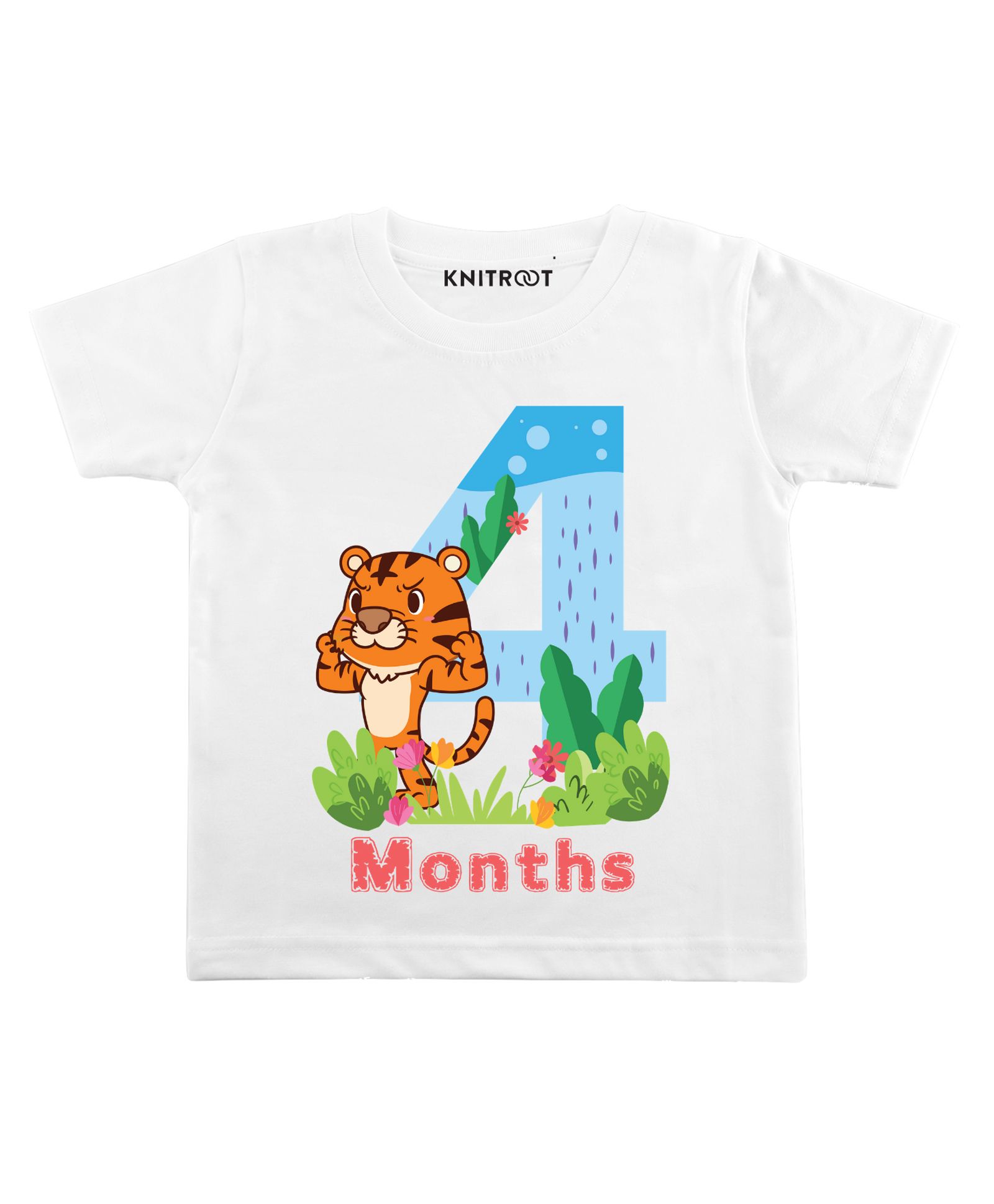 KNITROOT Tiger Four Months Print Short Sleeves Tee - White-picture-25
