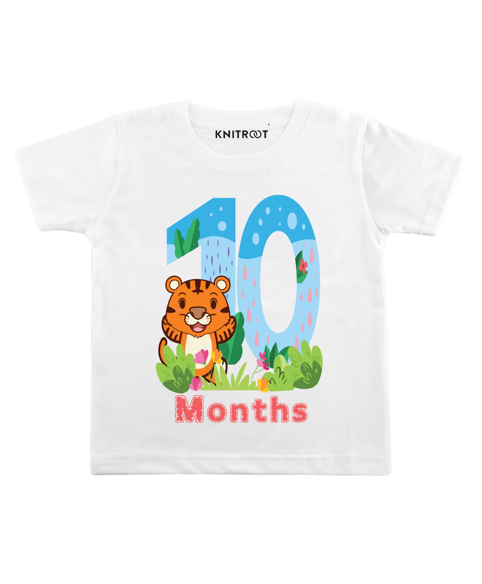 KNITROOT Tiger Ten Months Print Short Sleeves Tee - White-picture-20