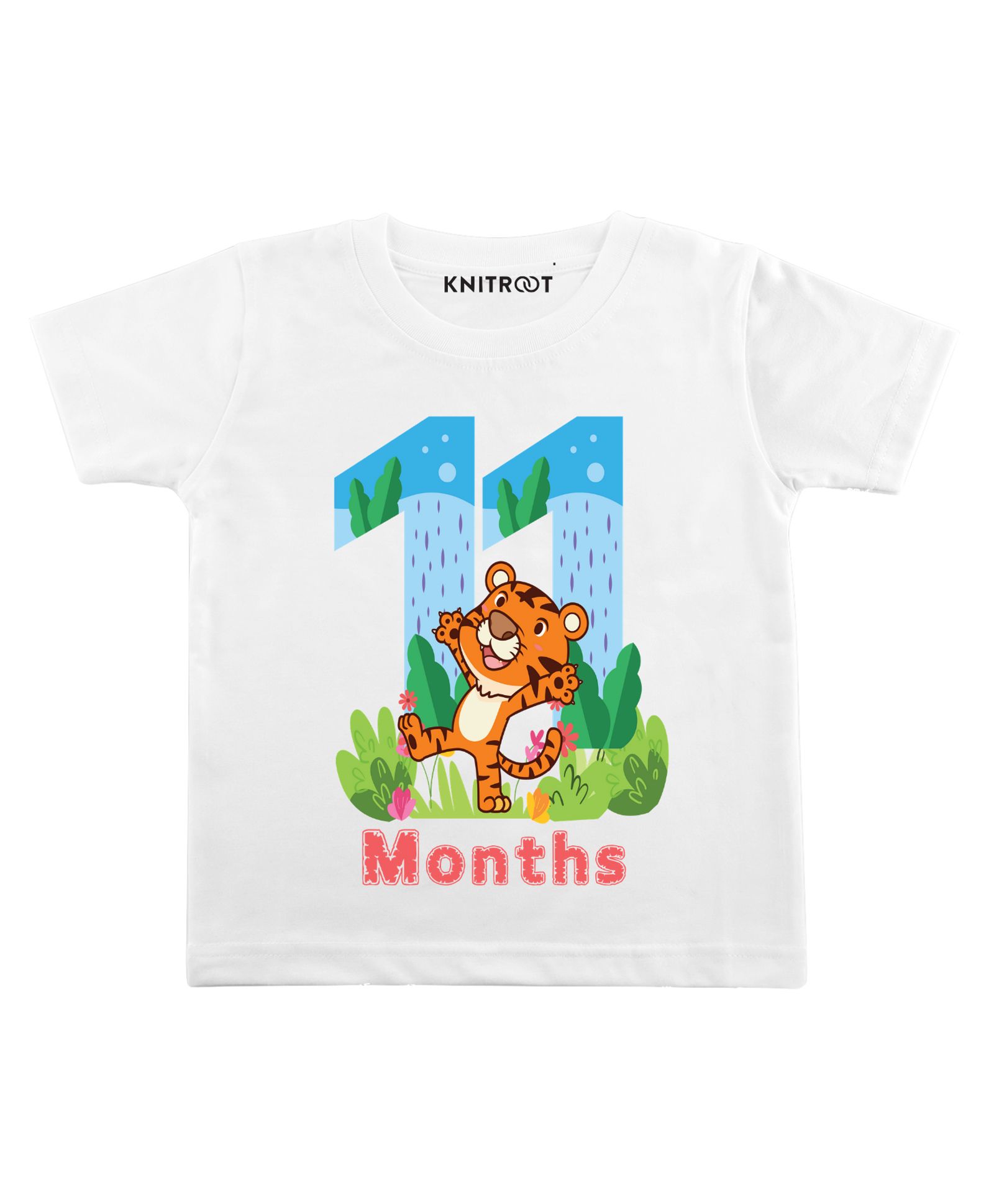 KNITROOT Tiger Eleven Months Print Short Sleeves Tee - White-image-4