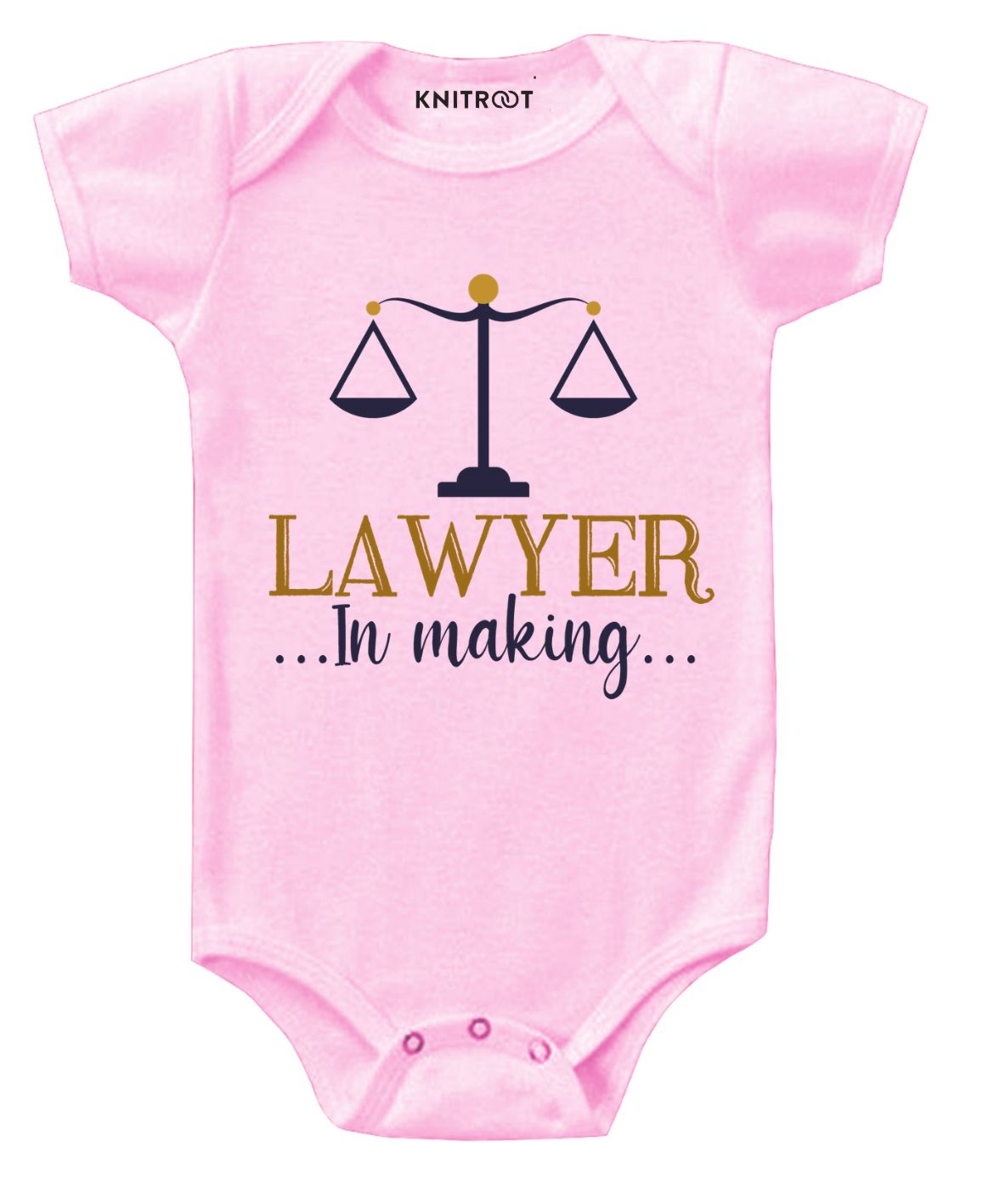 KNITROOT Lawyer Print Short Sleeves Onesie - Pink-picture-24