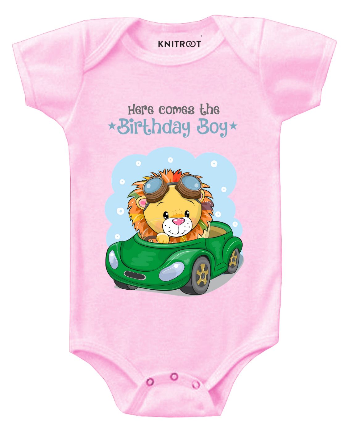 KNITROOT Short Sleeves Birthday Boy Print Onesie - Pink-picture-15