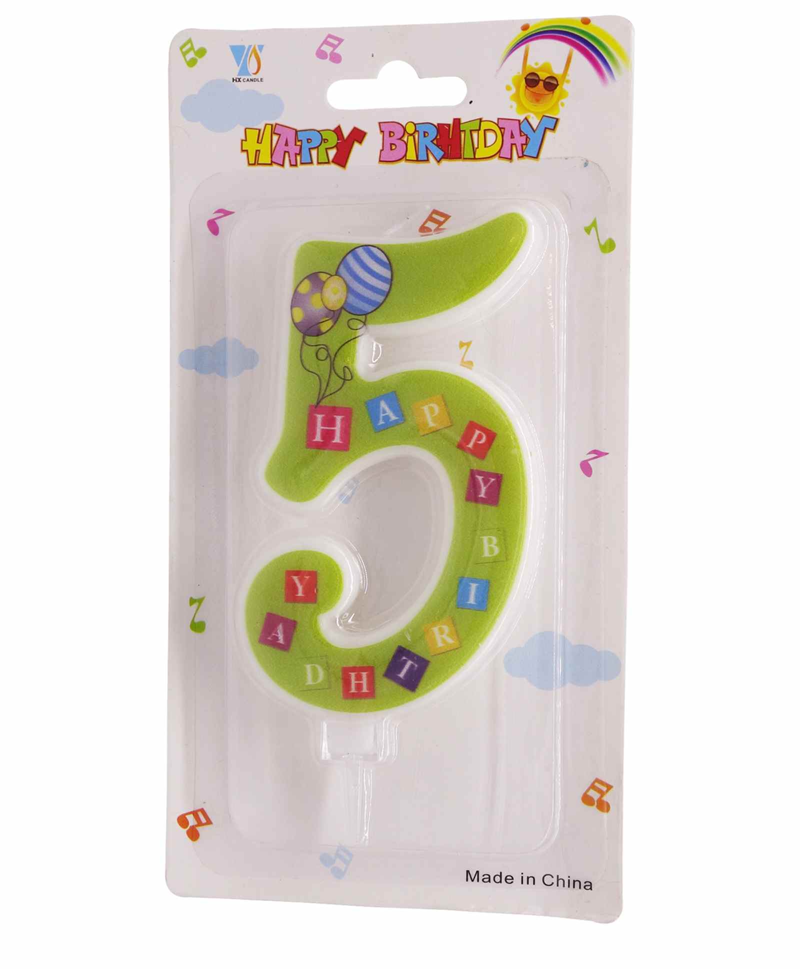 Funcart Cake Topper Candle Number 5 - Multicolor-image-28