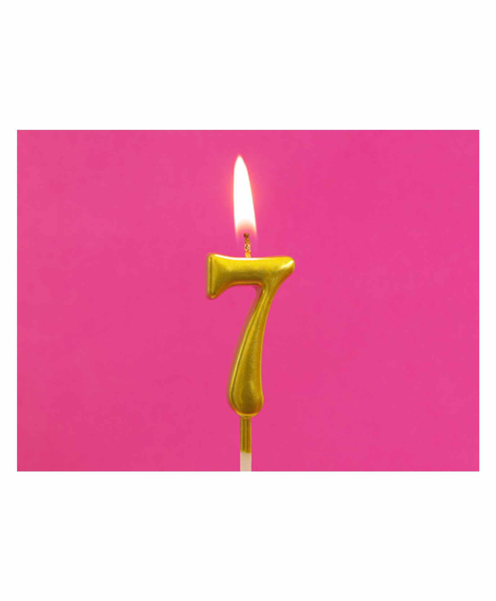 Funcart Cake Topper Candle Number 7 - Golden-picture-44