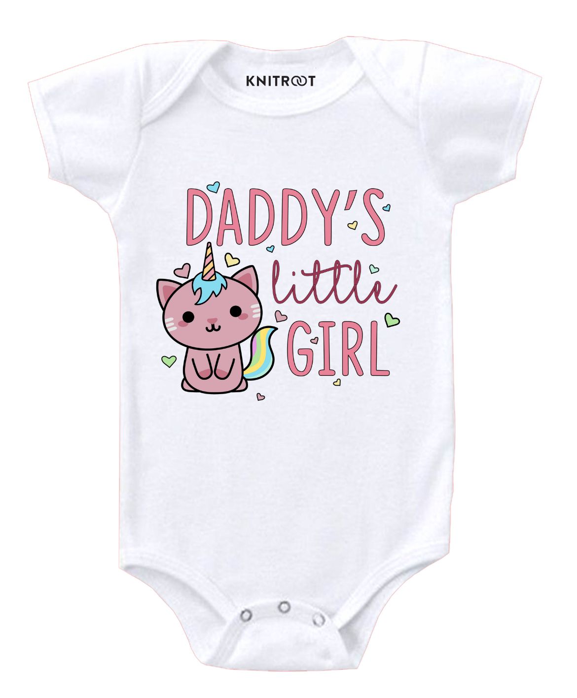 KNITROOT Short Sleeves Daddy's Little Girl Printed Onesie - White-image-32