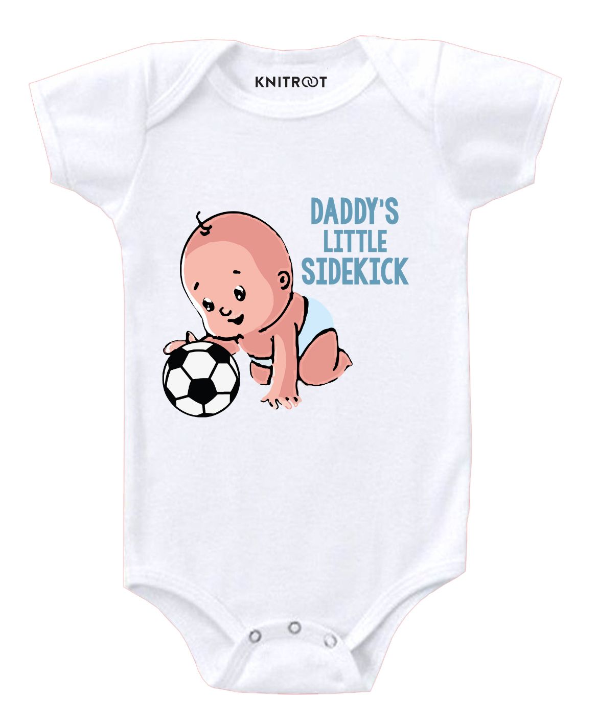 KNITROOT Short Sleeves Daddy's Little Sidekick Printed Onesie - White-image-26