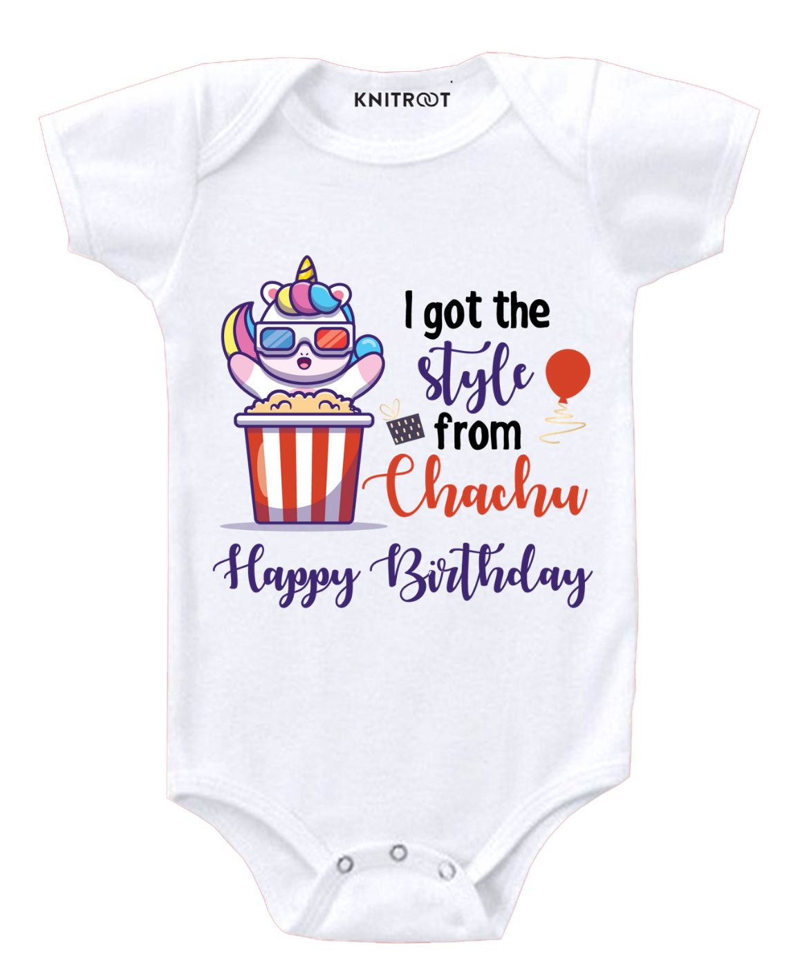 KNITROOT Style From Chachu Print Short Sleeves Onesie - White-image-9