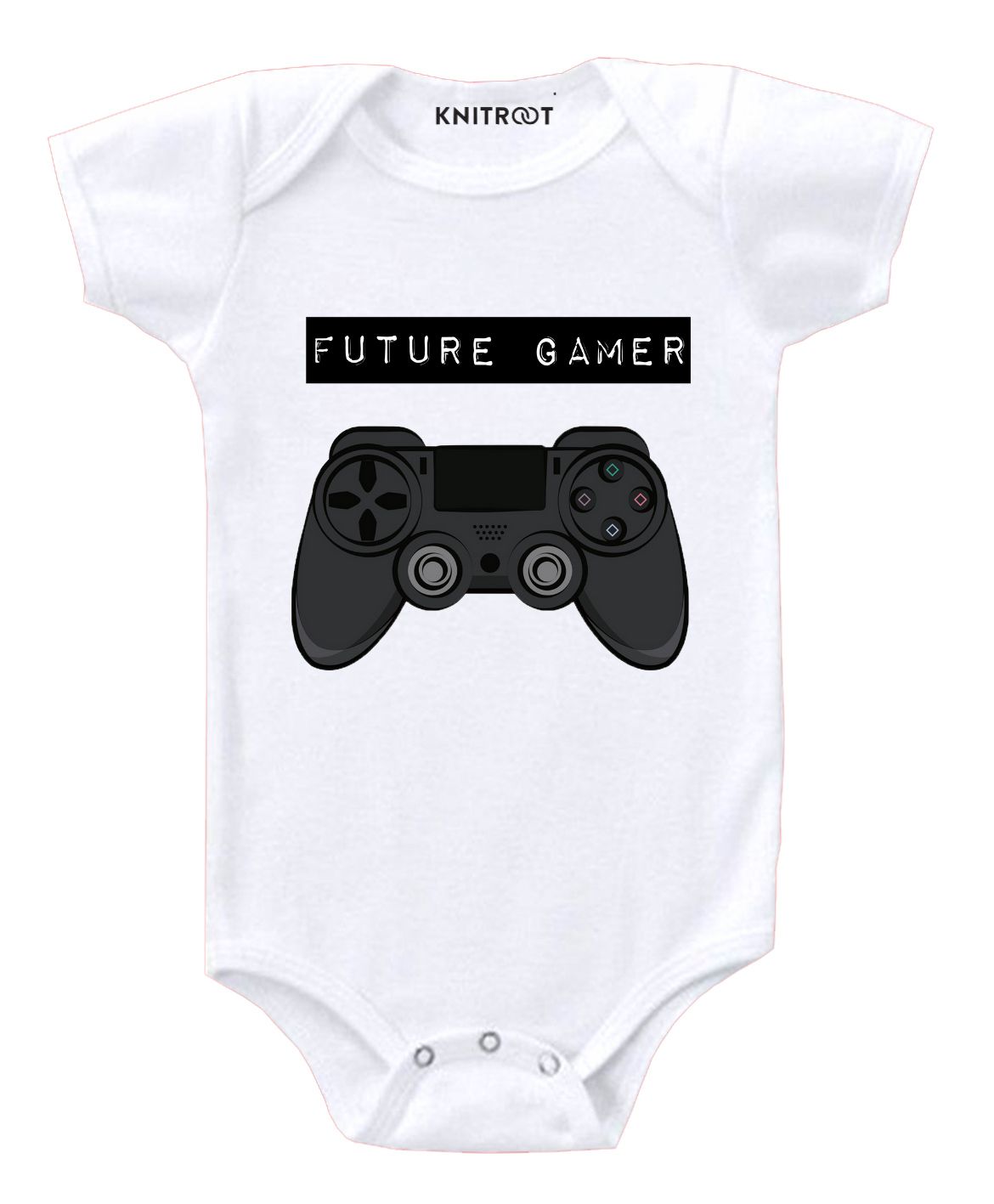 KNITROOT Short Sleeves Future Gamer Print Onesie - White-image-42