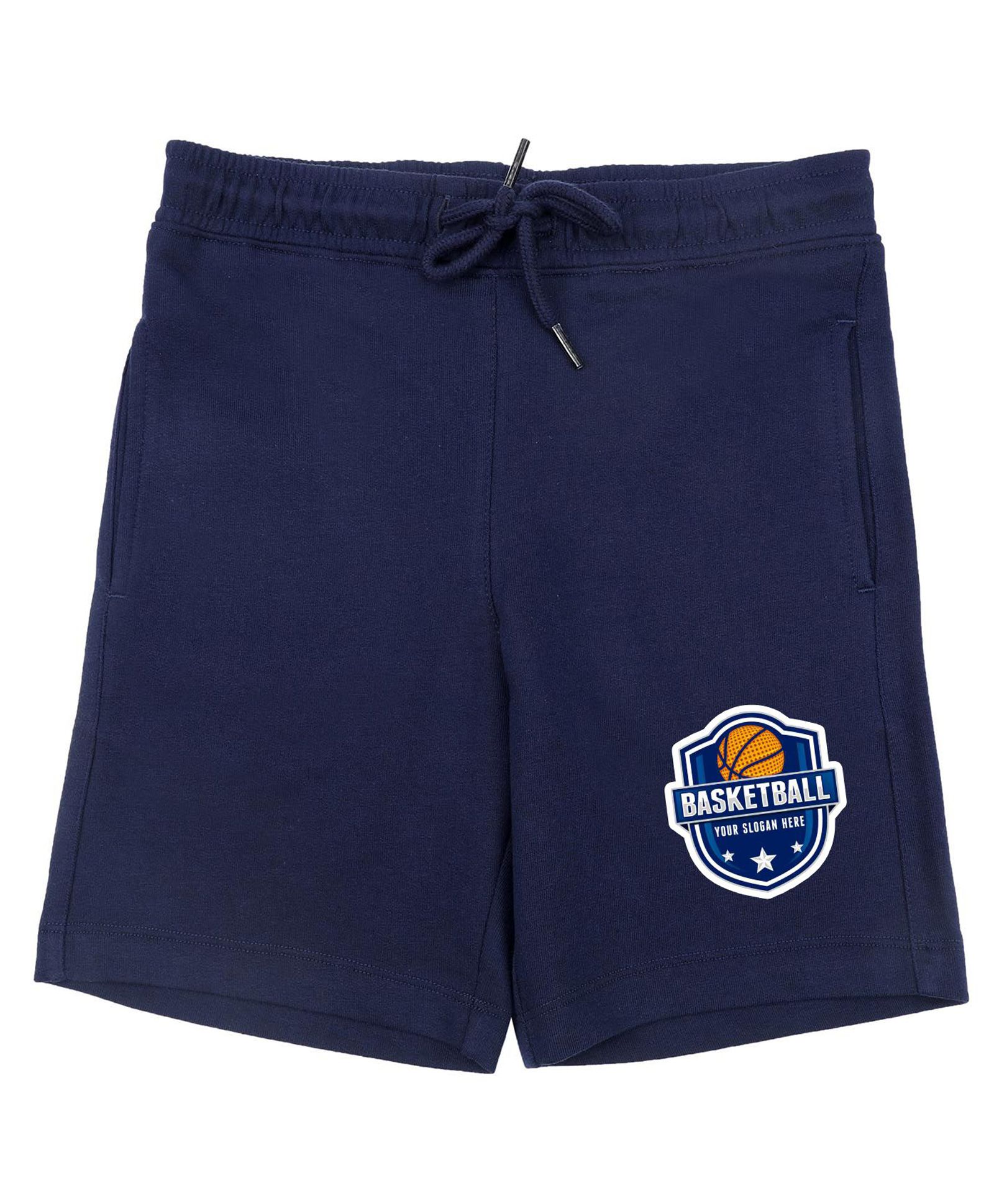 Wear Your Mind Graphic Basketball Print Shorts - Navy Blue-picture-46