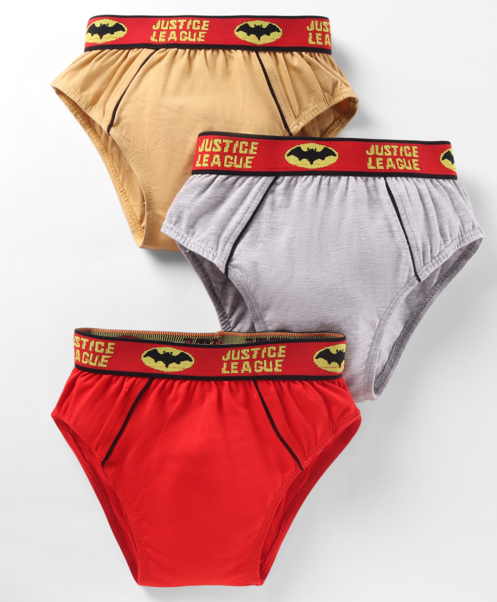 Red Rose Cotton Knit Briefs With Superman Print Pack of 3 - Multicolor-image-18