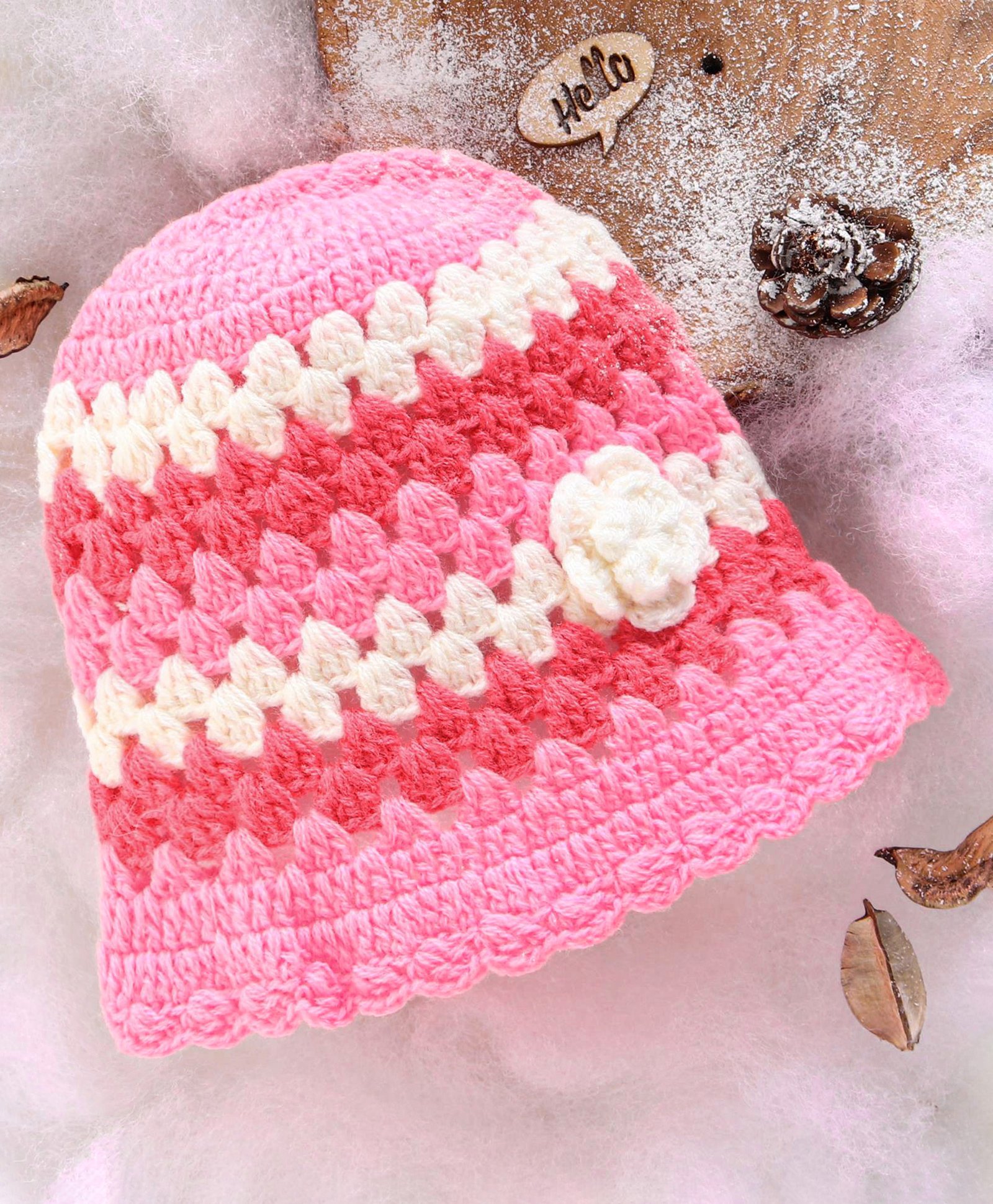 Babyhug Crochet Woolen Cap Pink 