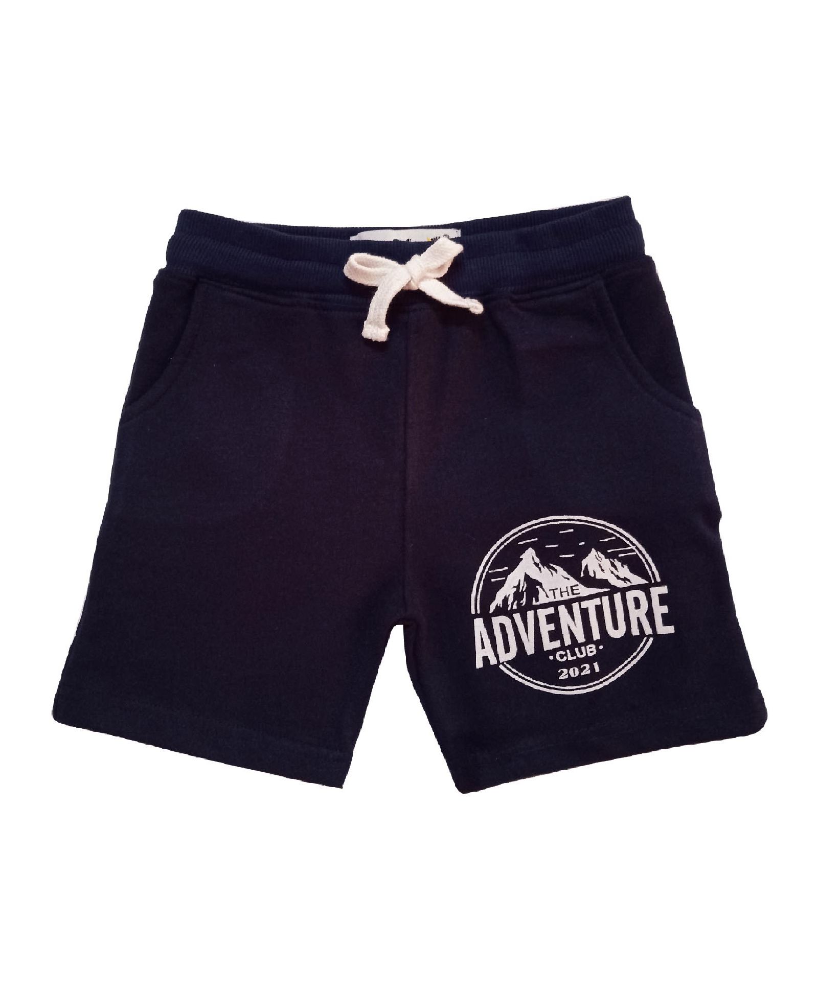 Snowflakes Adventure Print Shorts  - Navy Blue-image-6