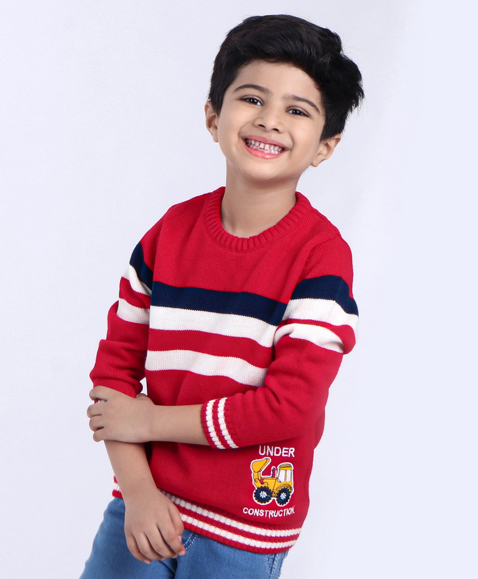 Babyhug Full Sleeves Stripes Sweater - Multicolour-image-6