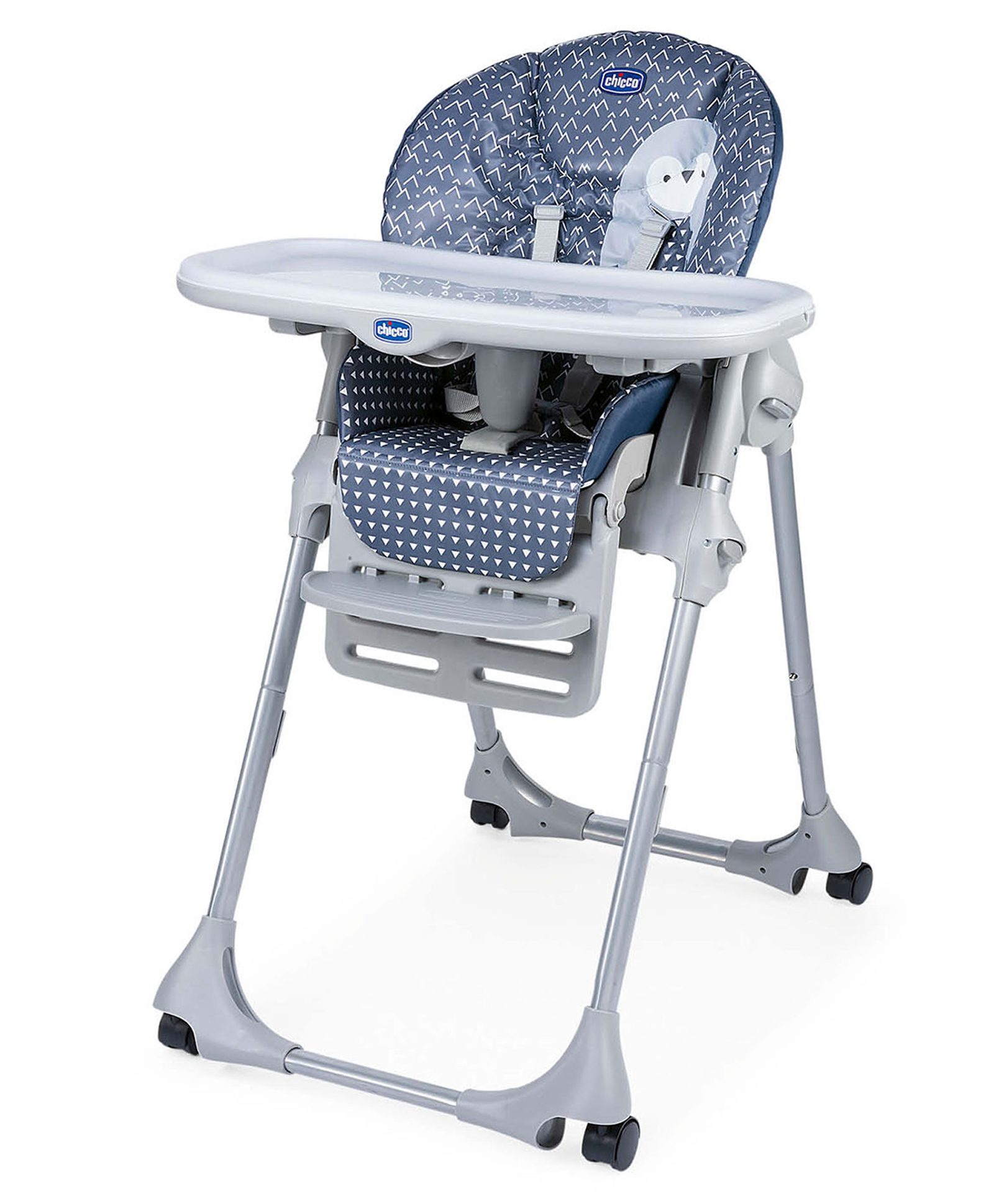 Chicco Polly Easy Cushioned High Chair Penguin Print - Blue-image-25