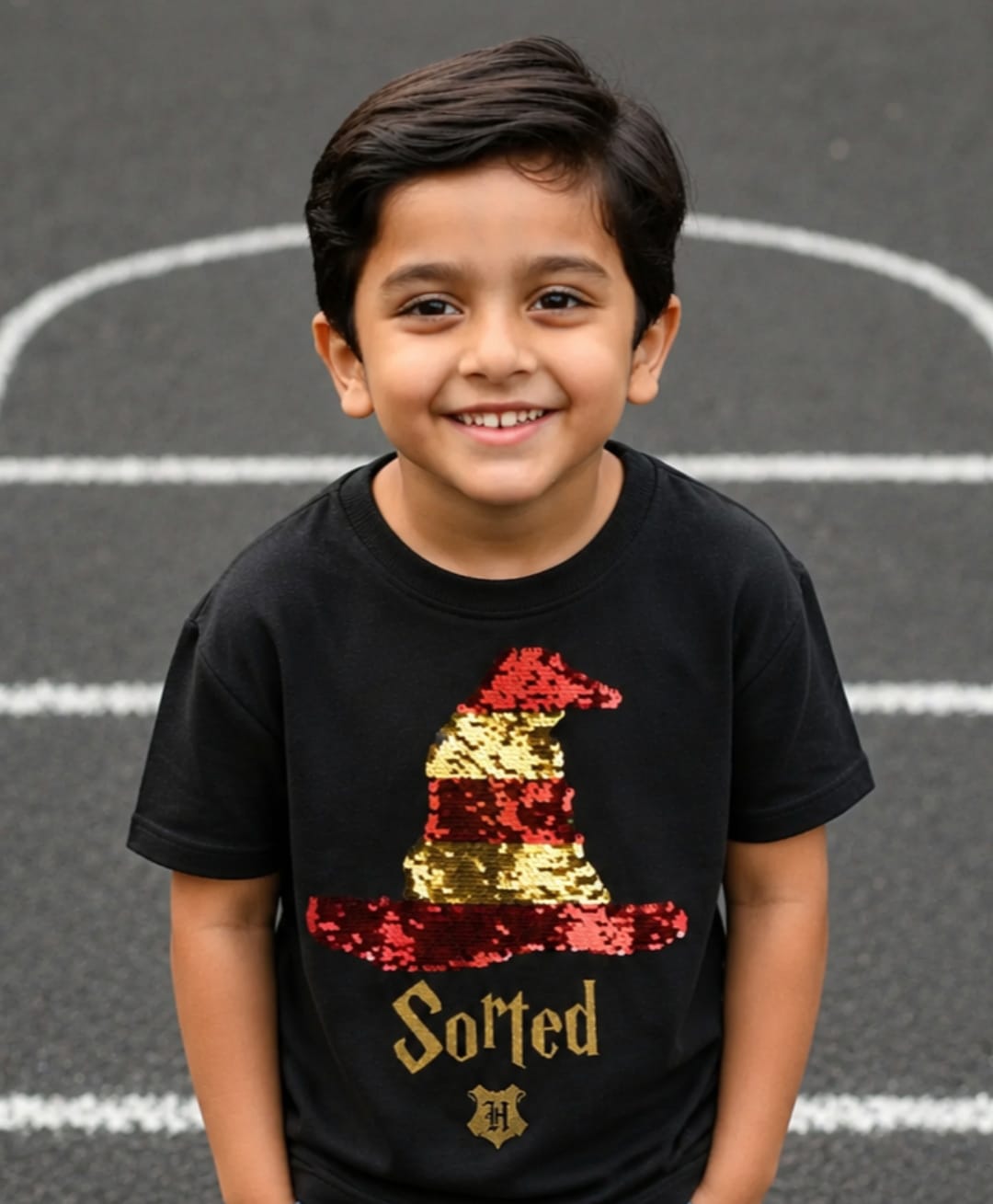 Nap Chief Harry Potter Sorted Reversible Sequined Short Sleeves Tee - Black-picture-13
