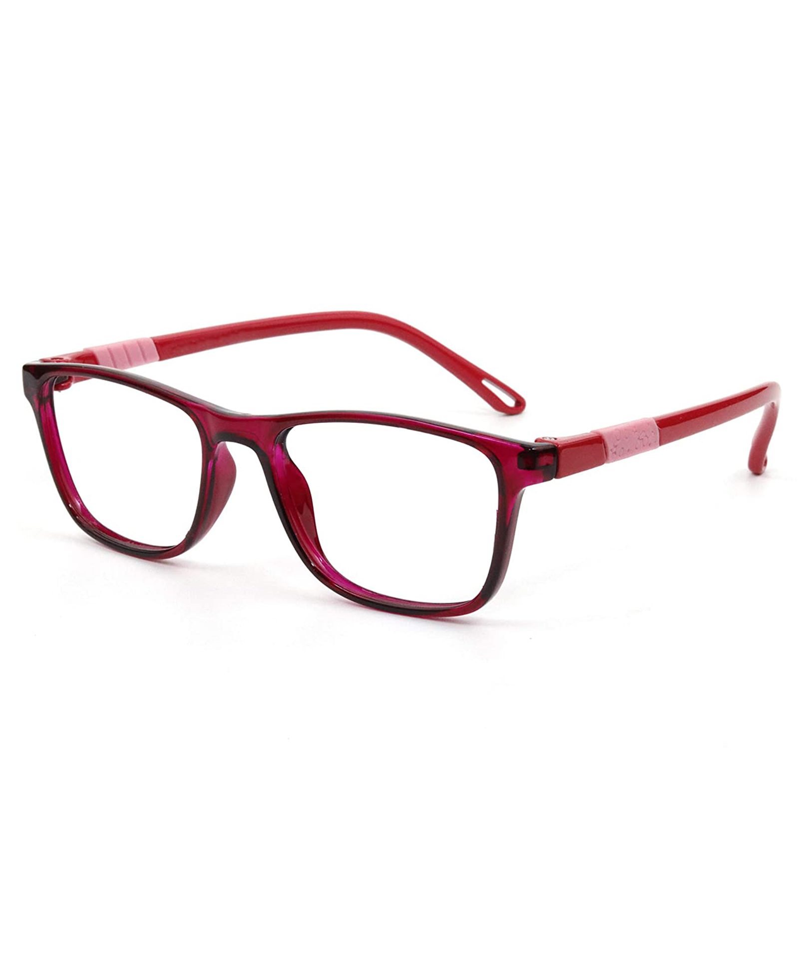 Optify Blue Light Blocking Zero Power Glasses Rectangle Shape - Maroon-picture-13