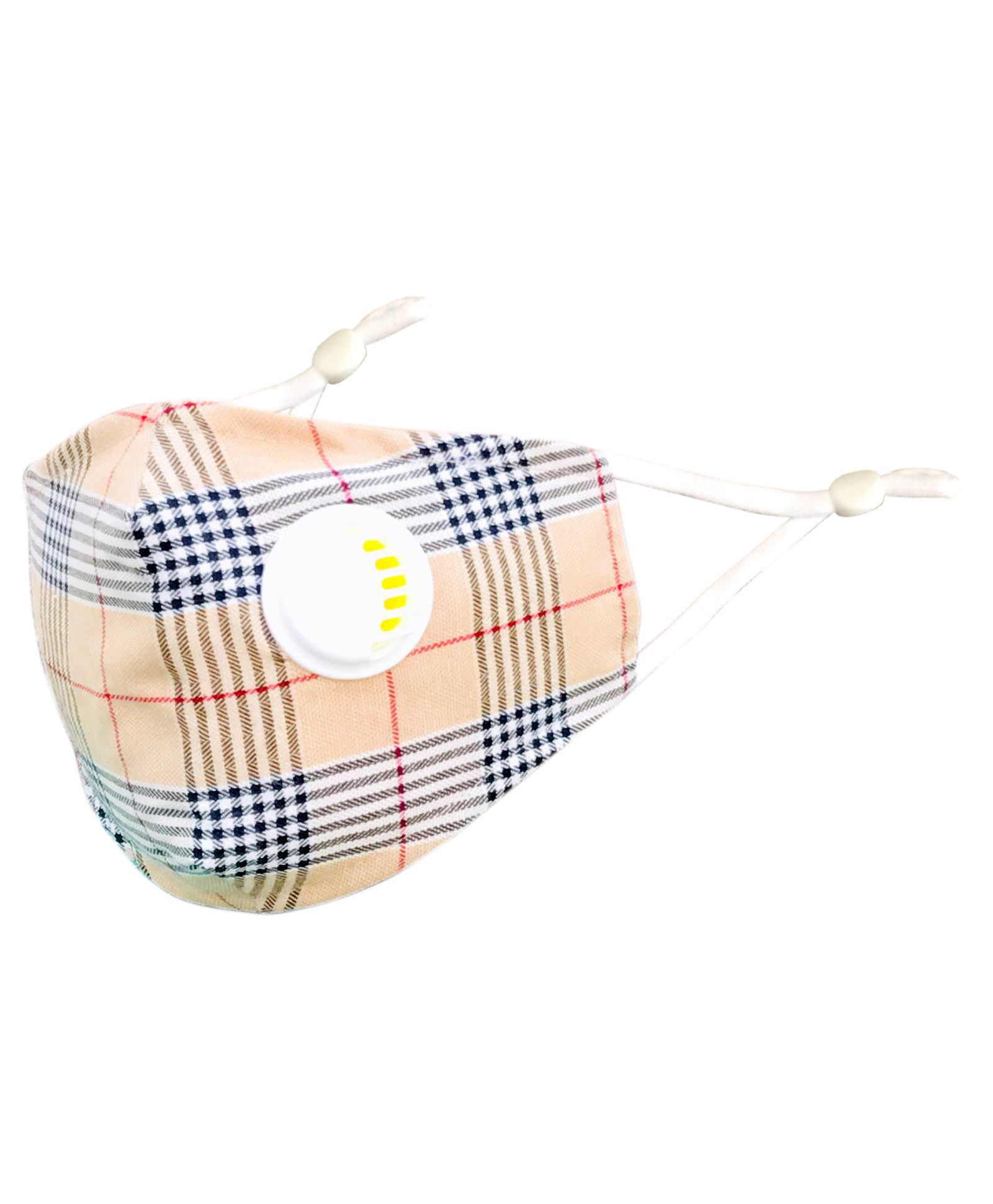 The Little Lookers Anti Pollution Dust Face Mask Check Print - Beige-image-42