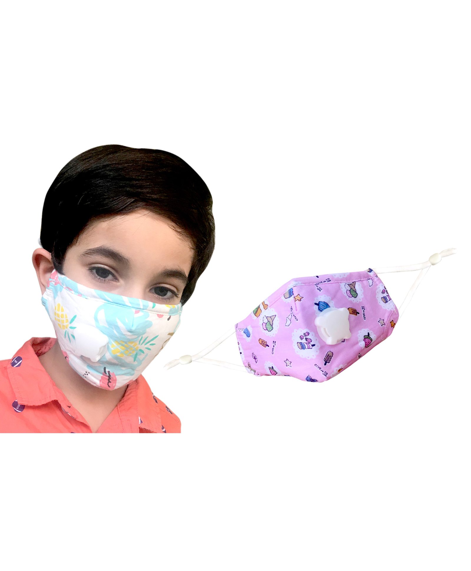 The Little Lookers Reusable & Washable Anti Pollution Face Mask PM 2.5 with Breathing Valve - Pink-image-41
