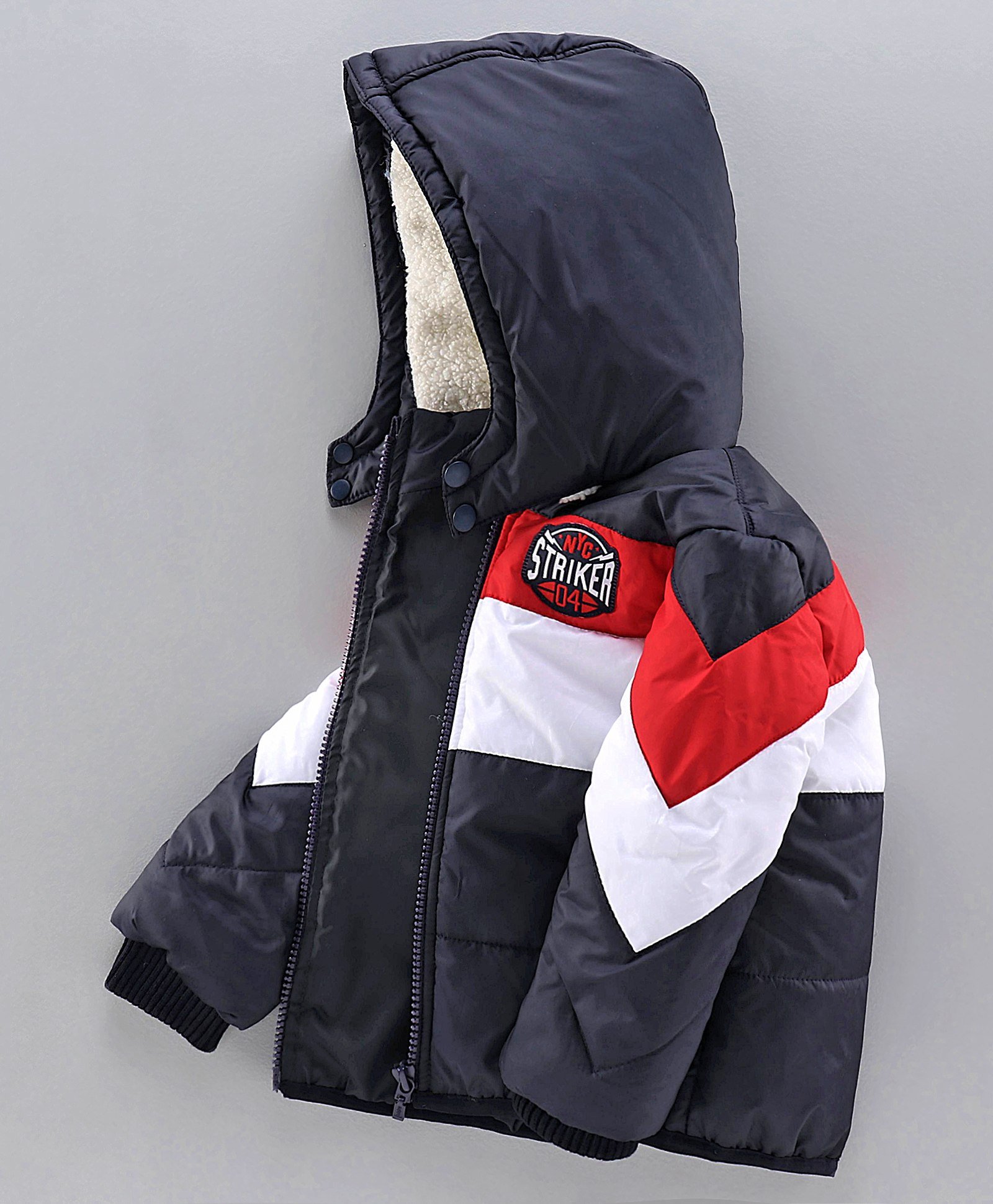 Babyhug Full Sleeves Hooded Jacket - Navy Blue-image-36