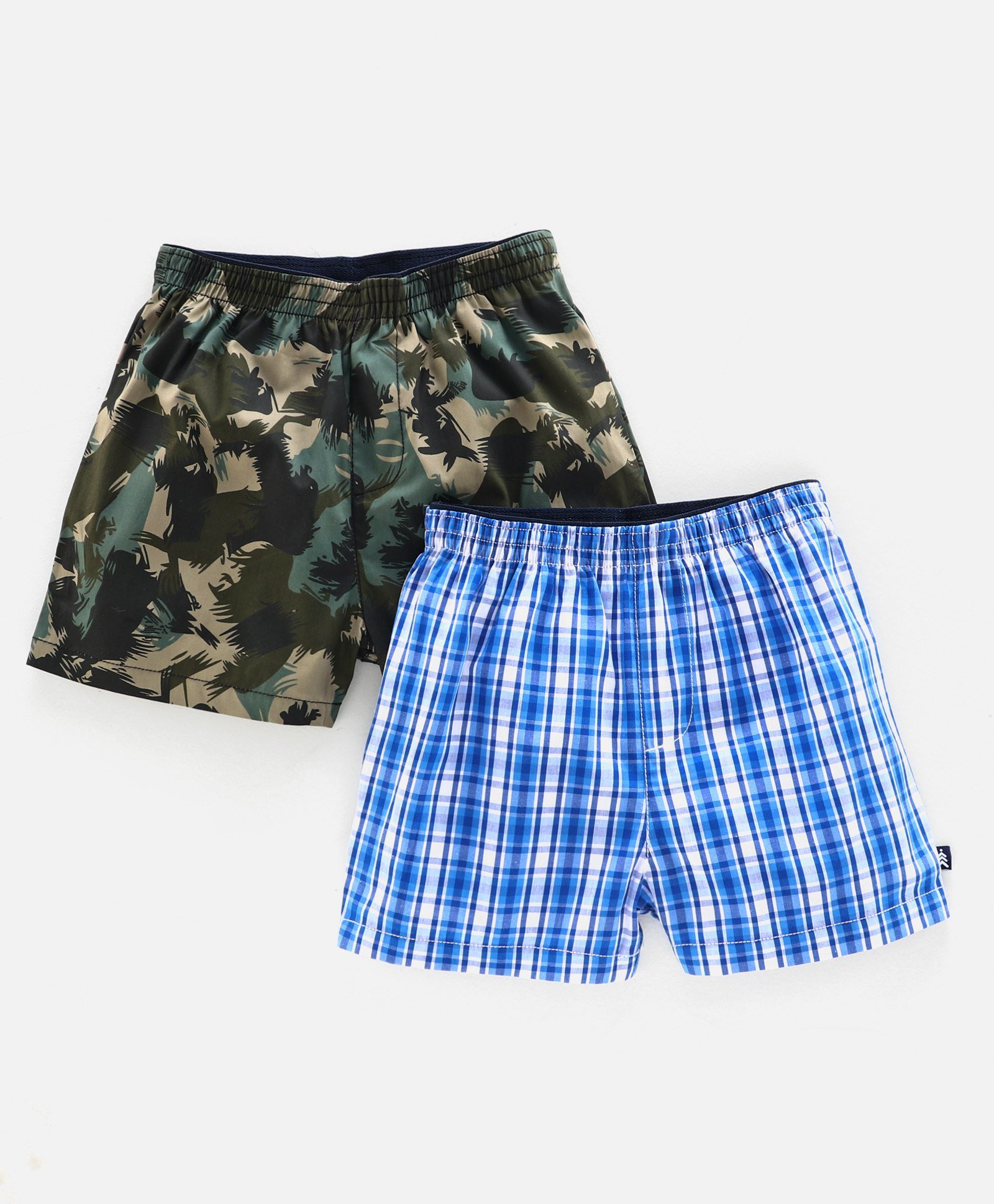 Pine Kids Peach Wash Finish Boxers Pack of 2 - Green Blue-image-43