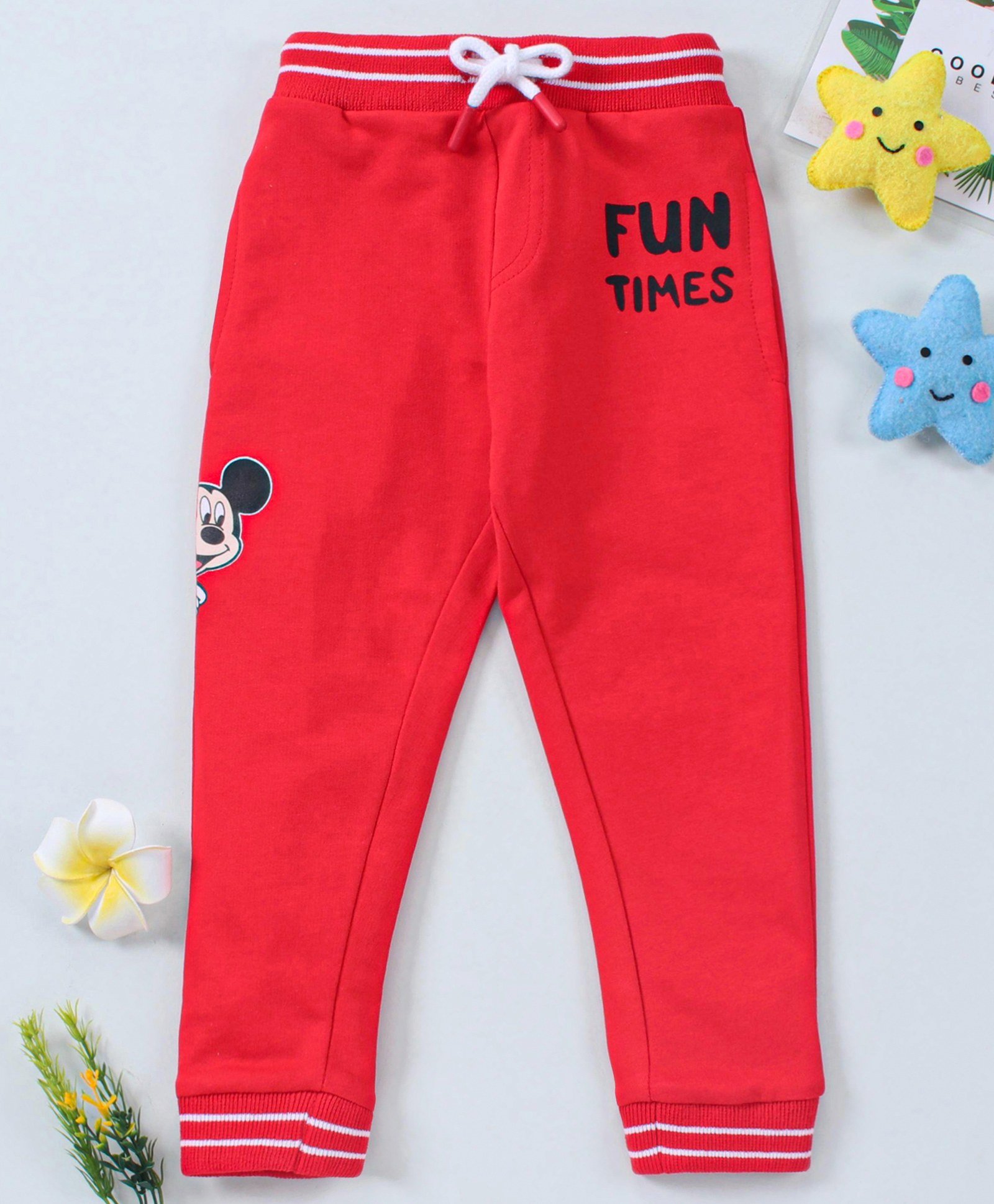 Babyhug Full Length Lounge Pant Mickey Mouse Print - Red-picture-20