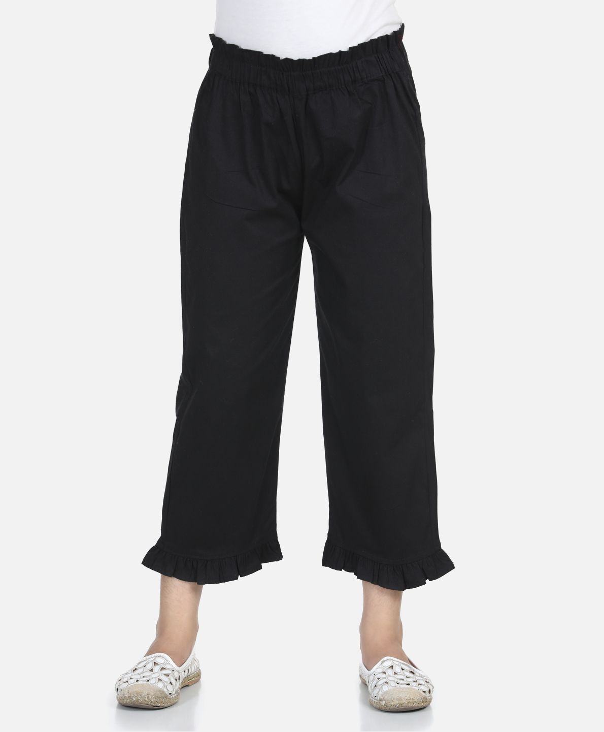 Cutiekins Solid Frill Detailed Pants - Black-image-32