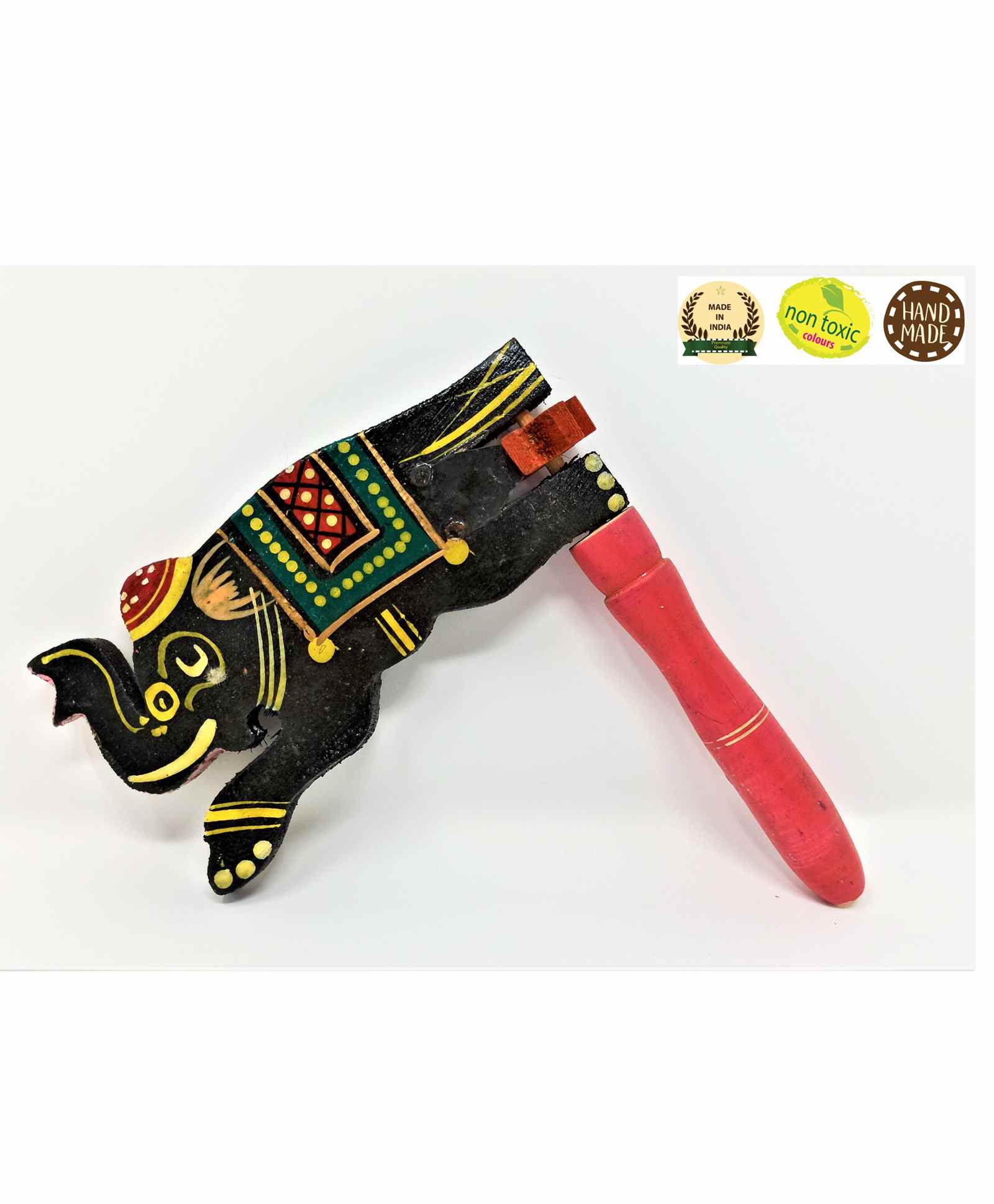 A&A Kreative Box Rotating Rattle Indian Gajraj Wooden - Color May Vary-picture-16
