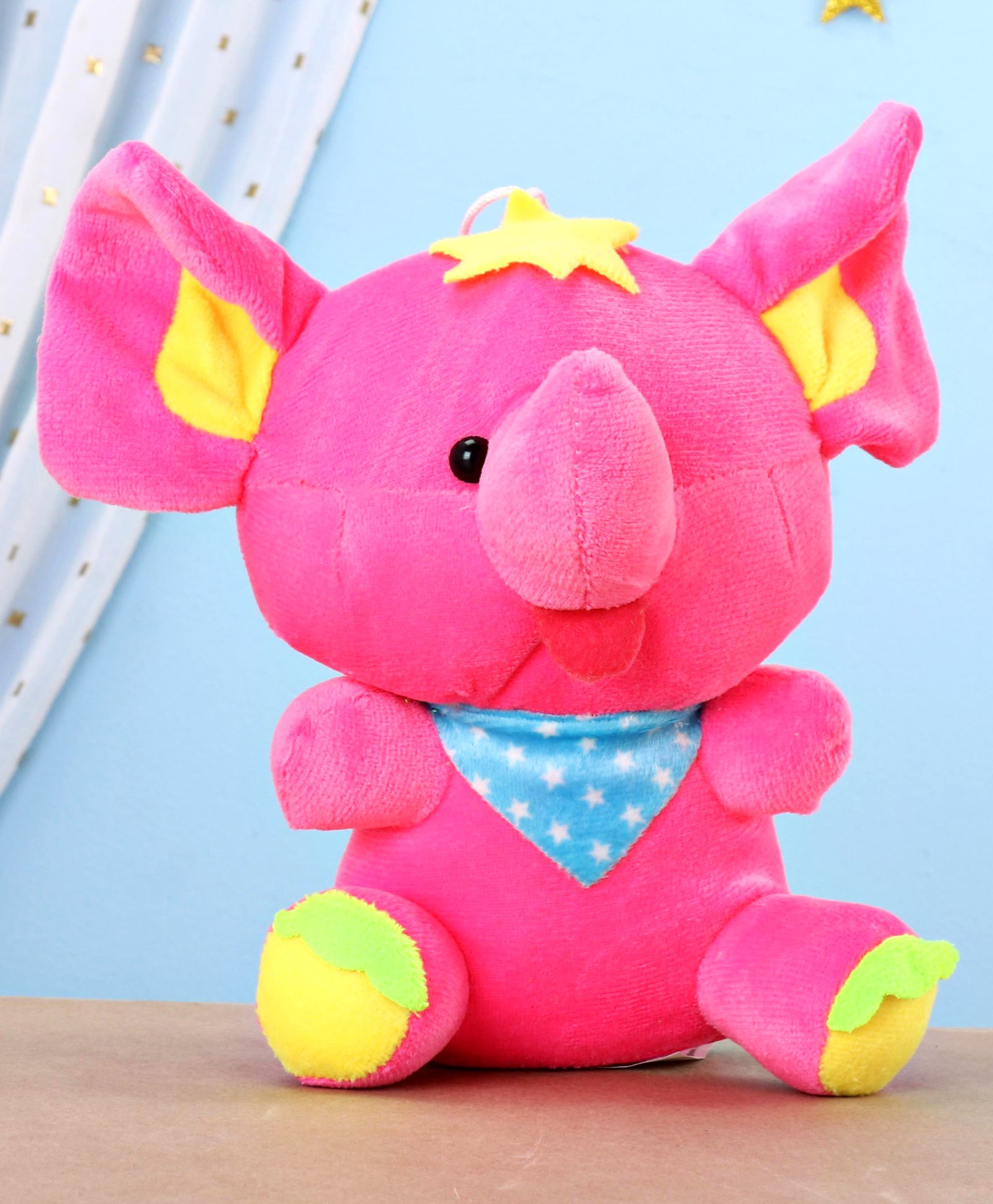 Toytales Hanging Flora Elephant Shaped Soft Toy - Height 18 cm (Color May Vary)-image-8