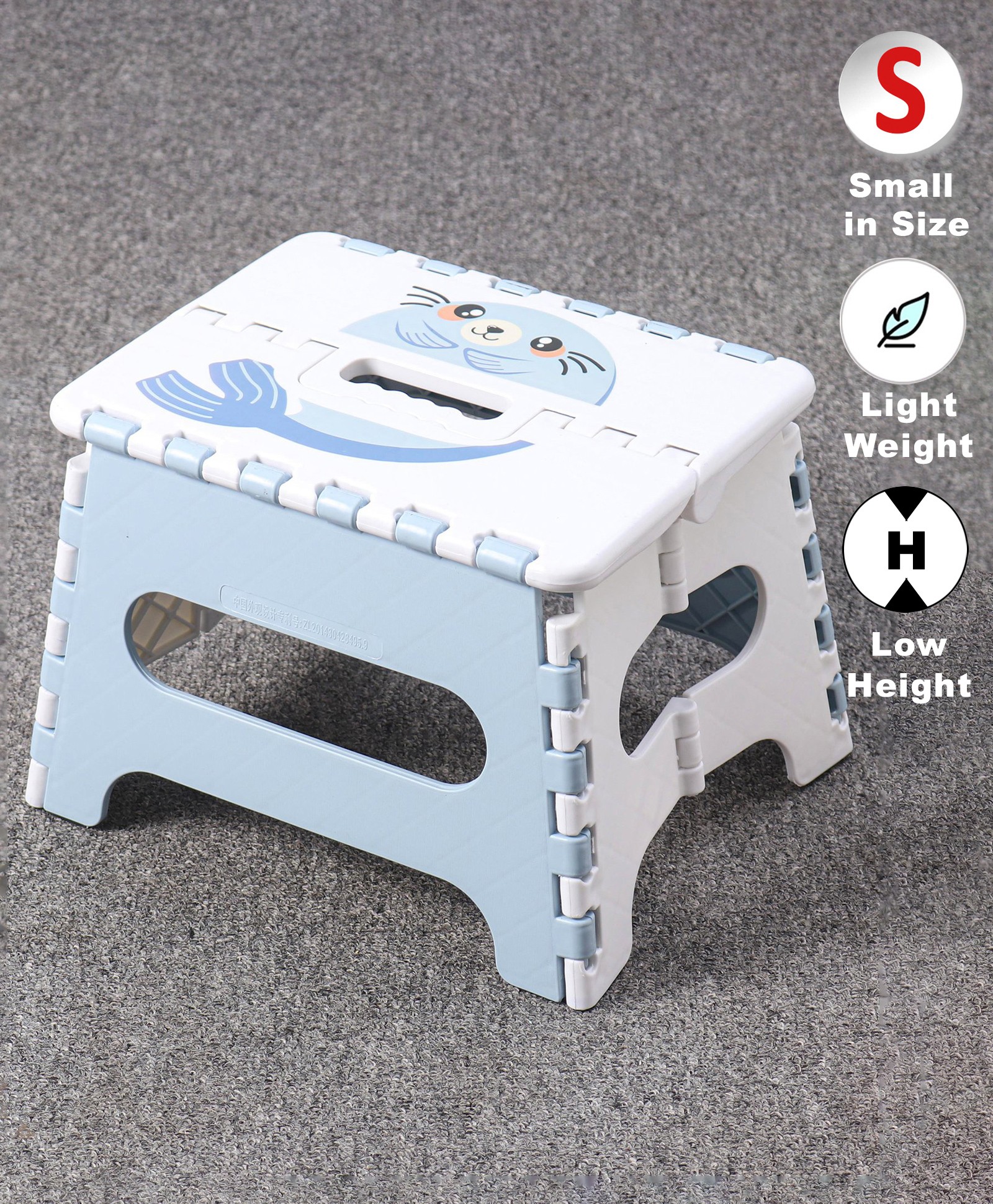 fab n funky Folding Stool Whale Print - Blue White-picture-15