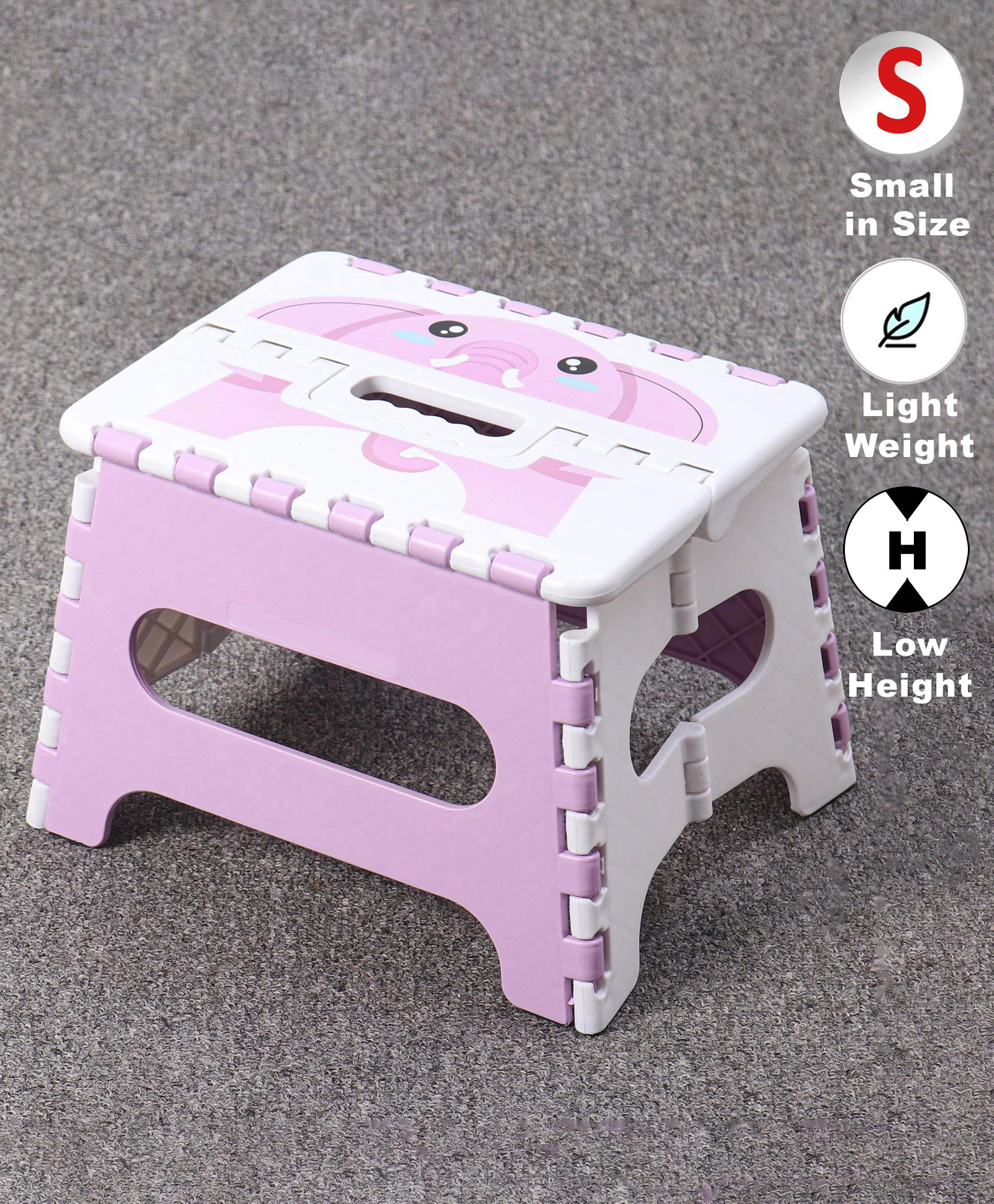 fab n funky Folding Stool Whale Print - Pink White-picture-22