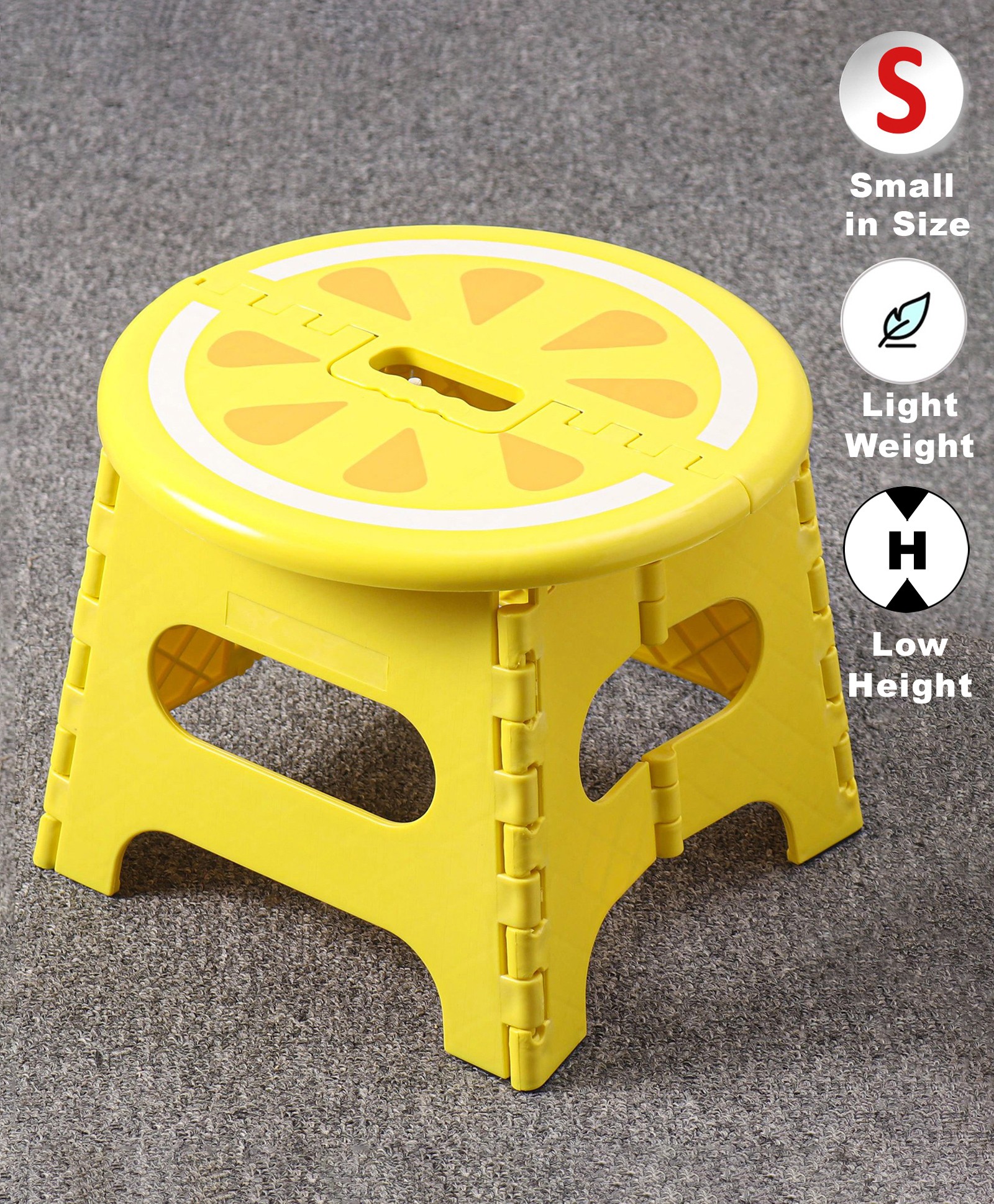 Folding Stool Lemon Design - Yellow-image-45