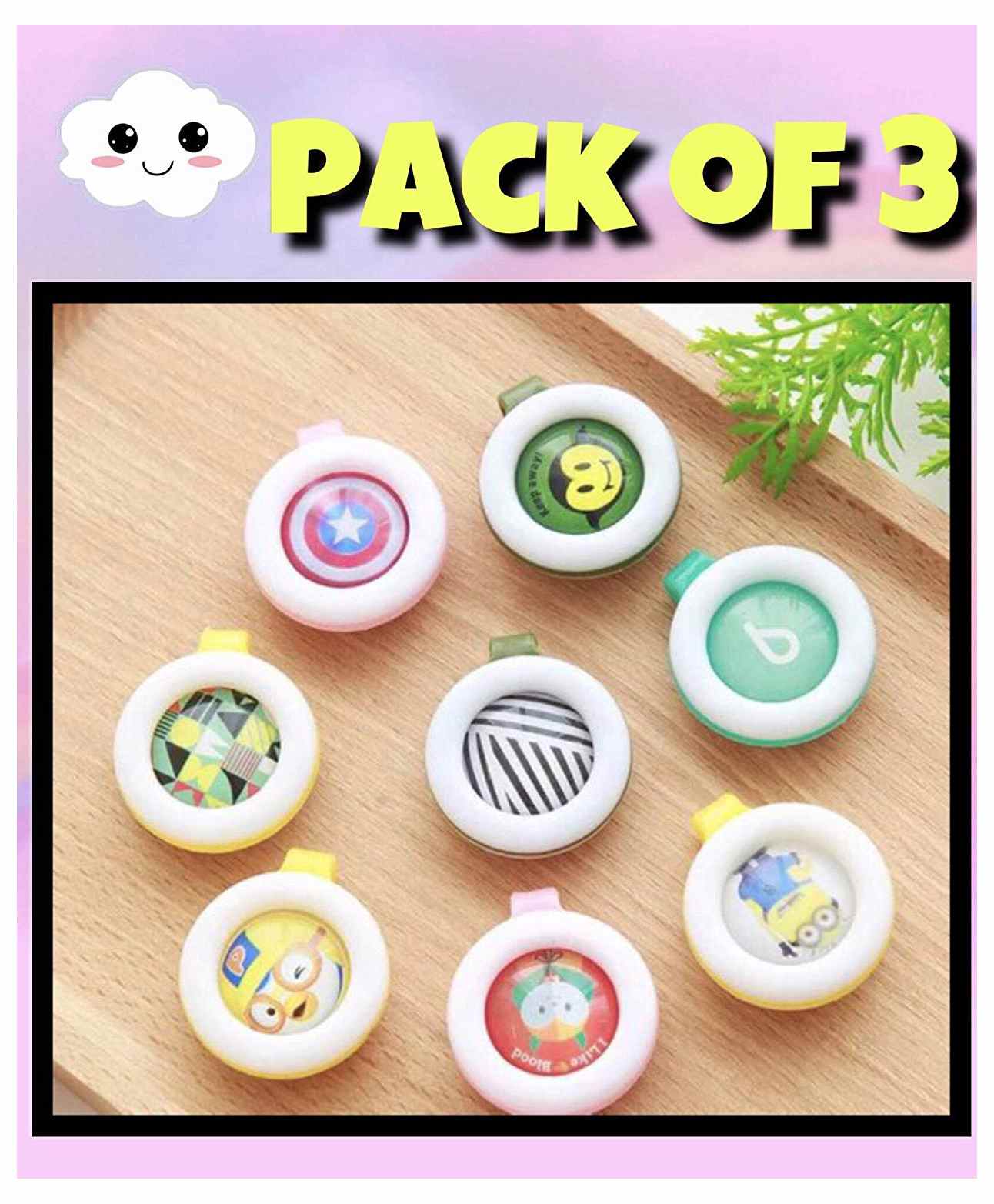 The Little Lookers Reusable Mosquito Repellent Badge Pack of 3 - Colors May Vary-picture-30
