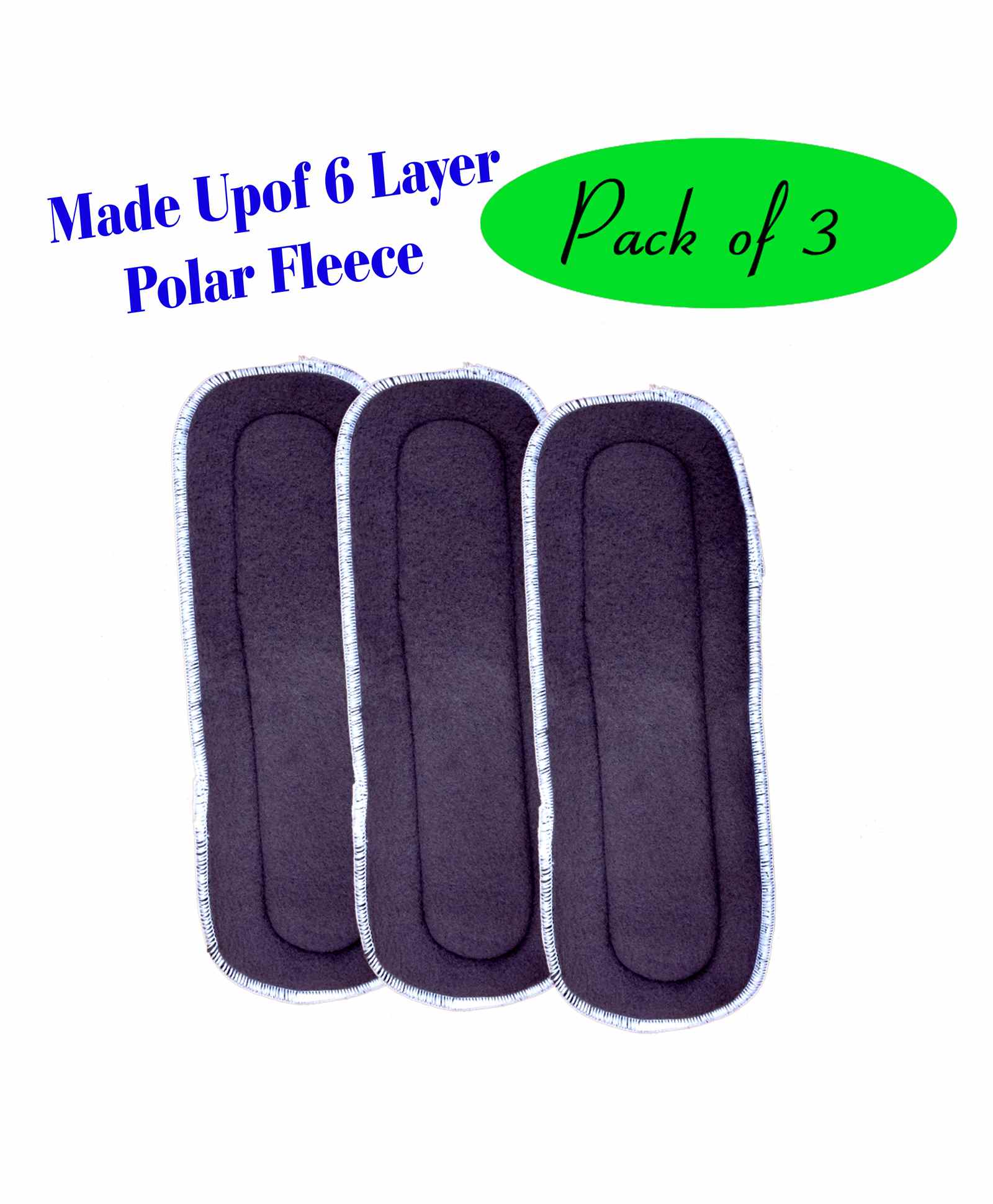 The Little Lookers 6 Layer Polar Fleece Insert Pack Of 3 - Grey-image-40