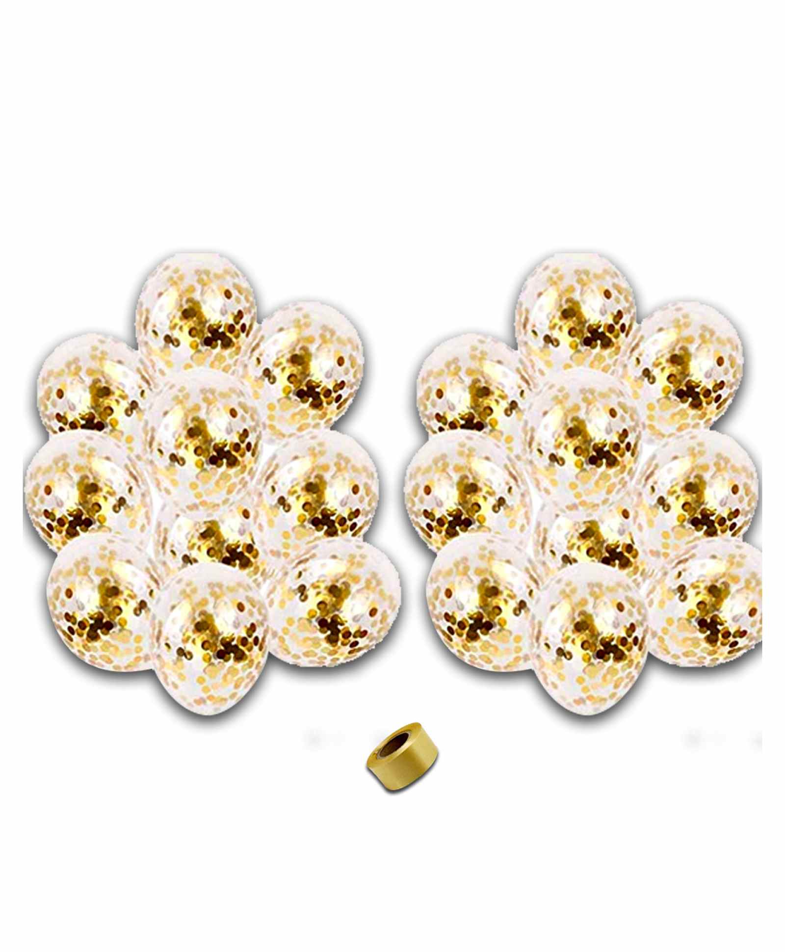 Shopperskart Confetti Balloons with Ribbon Gloden - Pack of 11-image-38