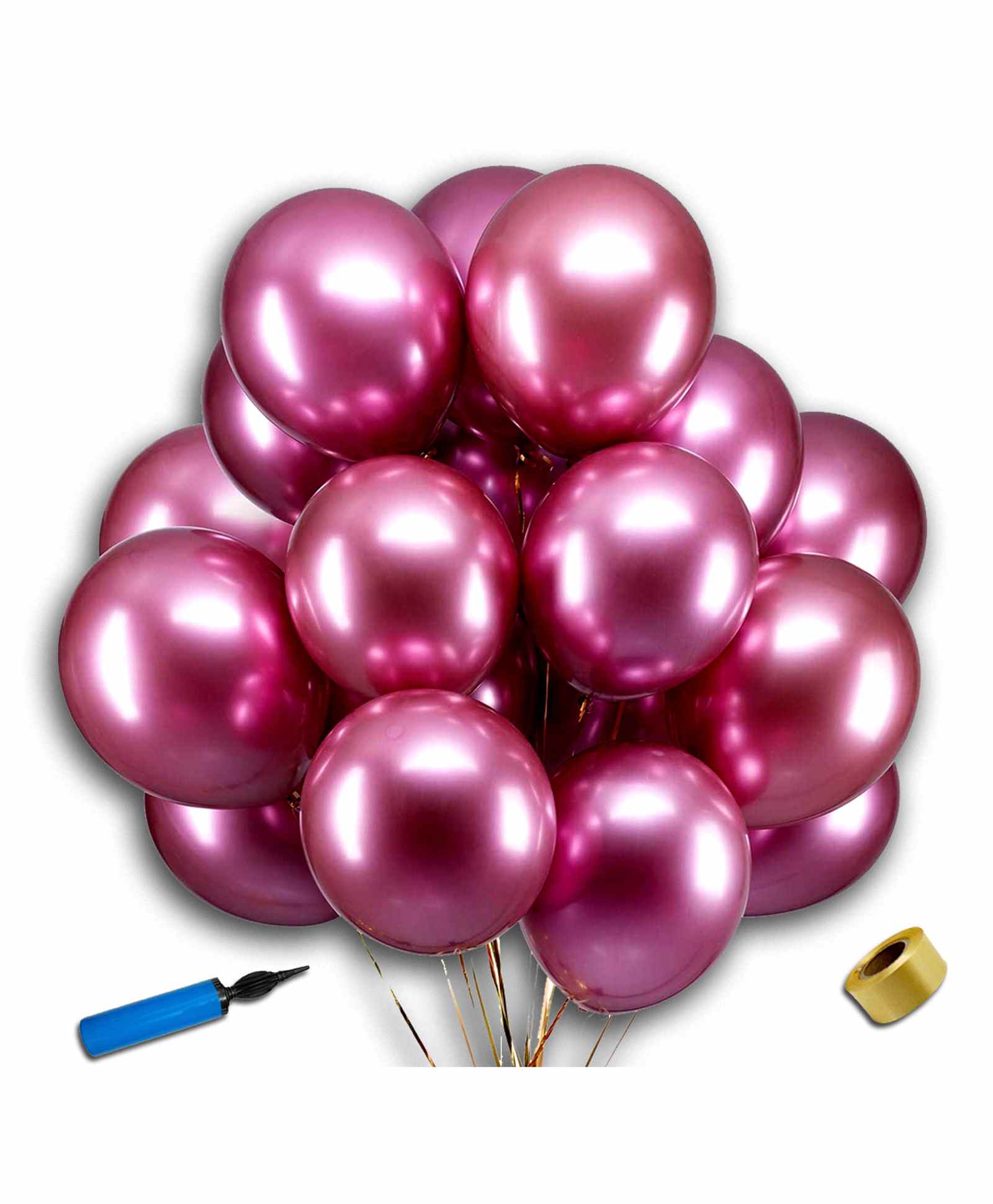Shopperskart Chrome Balloon Set Pink - Pack of 52-image-35