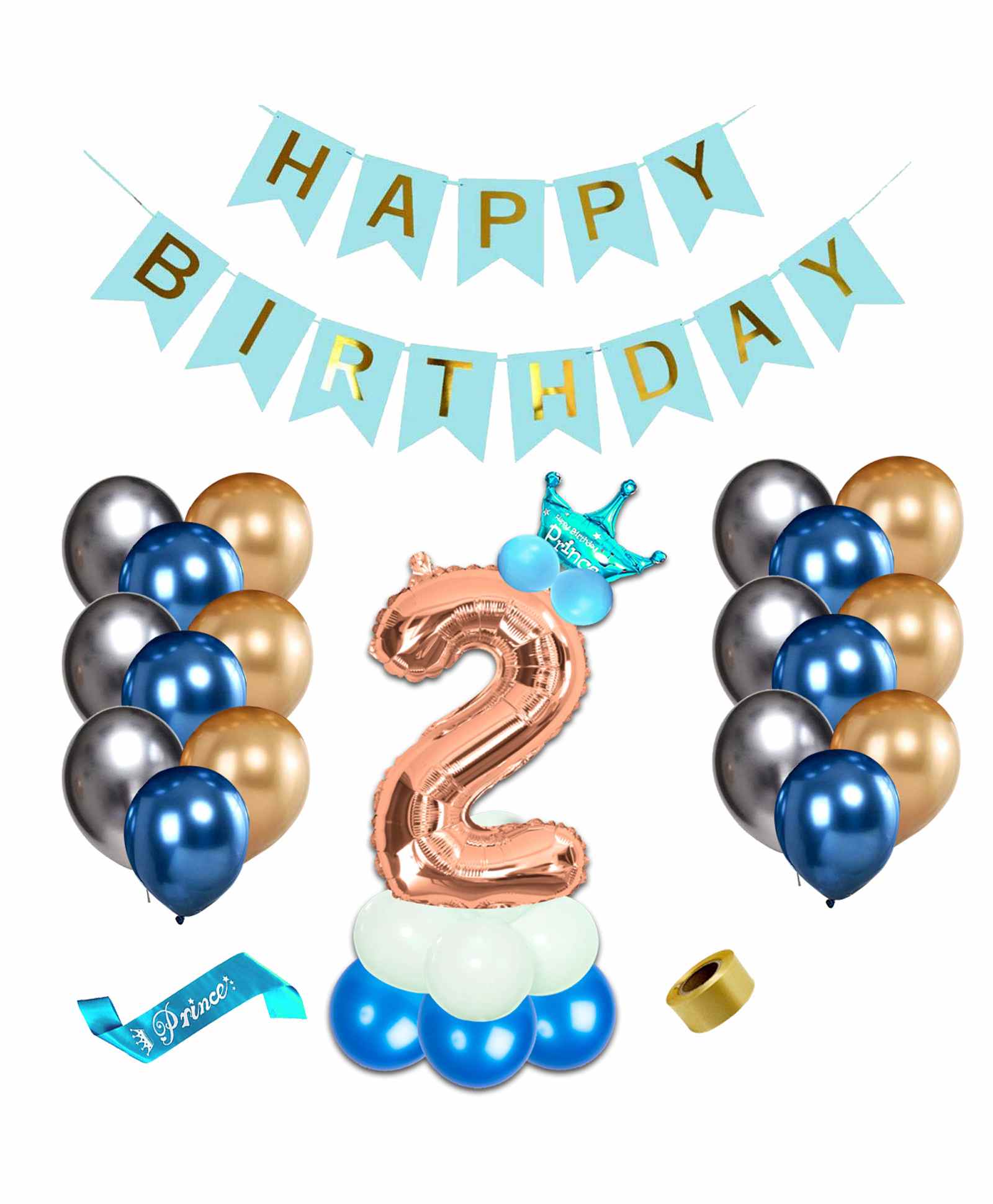 Shopperskart 2nd Happy Birthday Themed Balloon Blue - Pack of 46-image-14