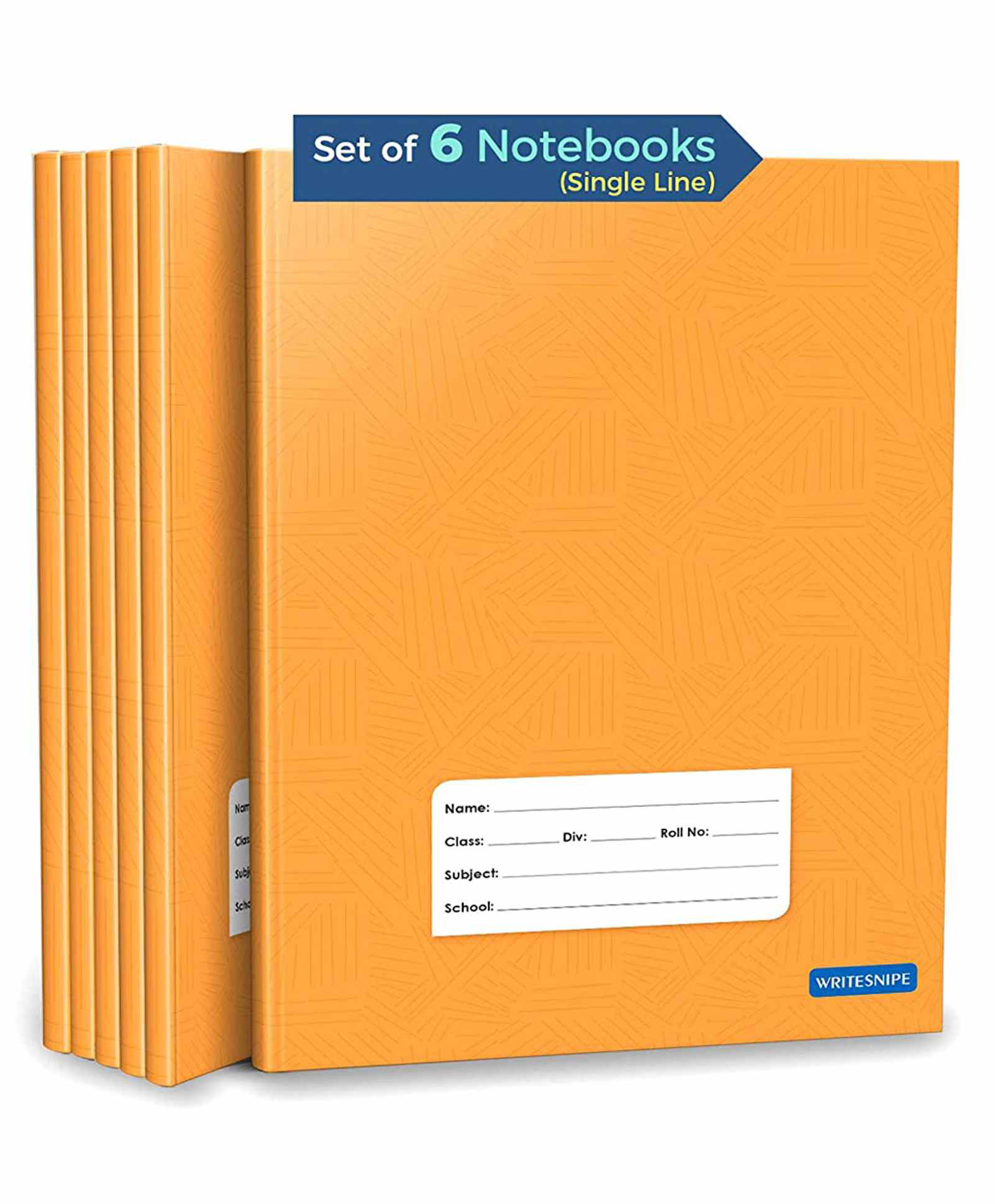 Woodsnipe Brand Single Line Ruled Notebook Pack of 6 - 72 Pages-picture-27