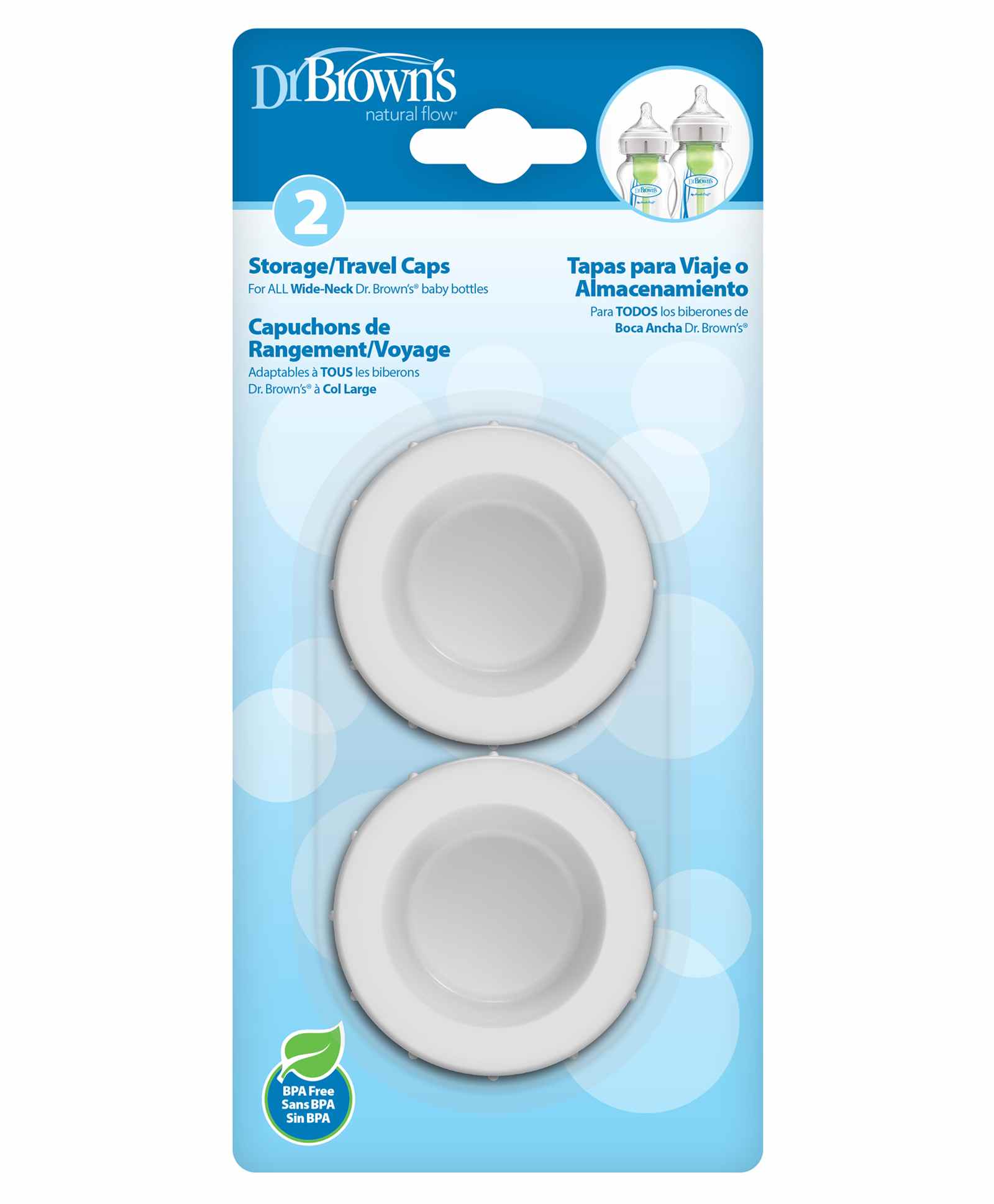 Dr. Brown's Wide Neck Bottle Storage Cap Pack of 2 - White-picture-8