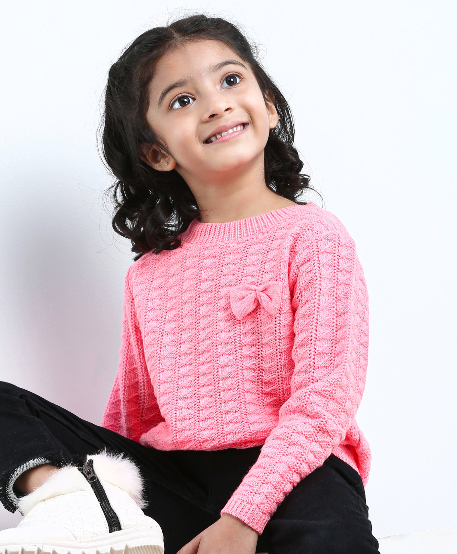 Babyhug Full Sleeves Sweater - Pink-image-49