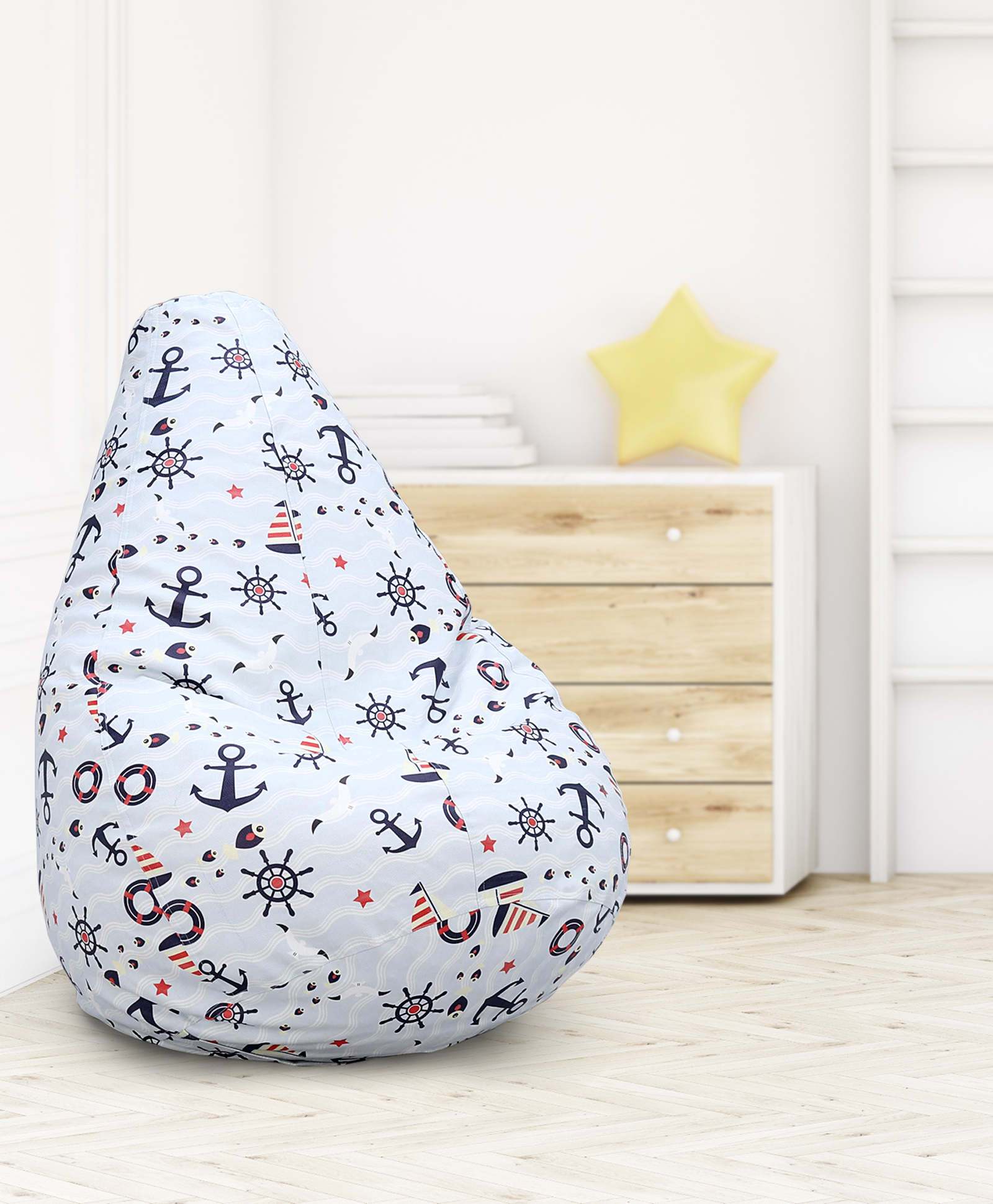 Pine Kids Printed Bean Bag Without Beans - Multicolor-image-31