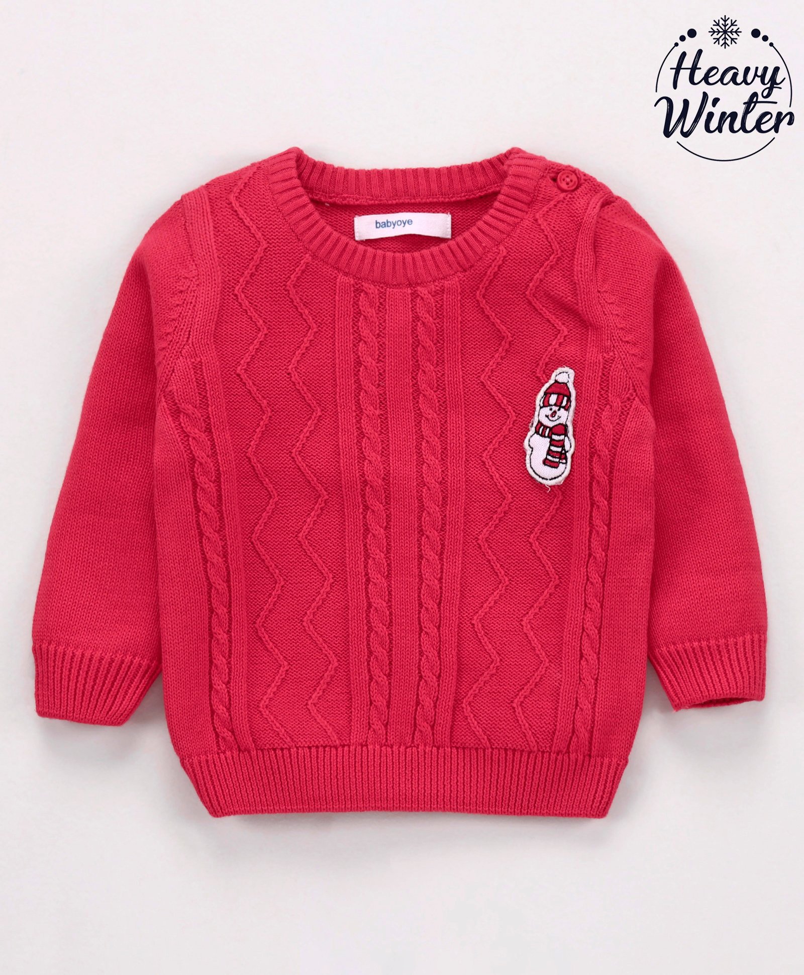 Babyoye Full Sleeves Pullover Sweater Striped - Red-image-28