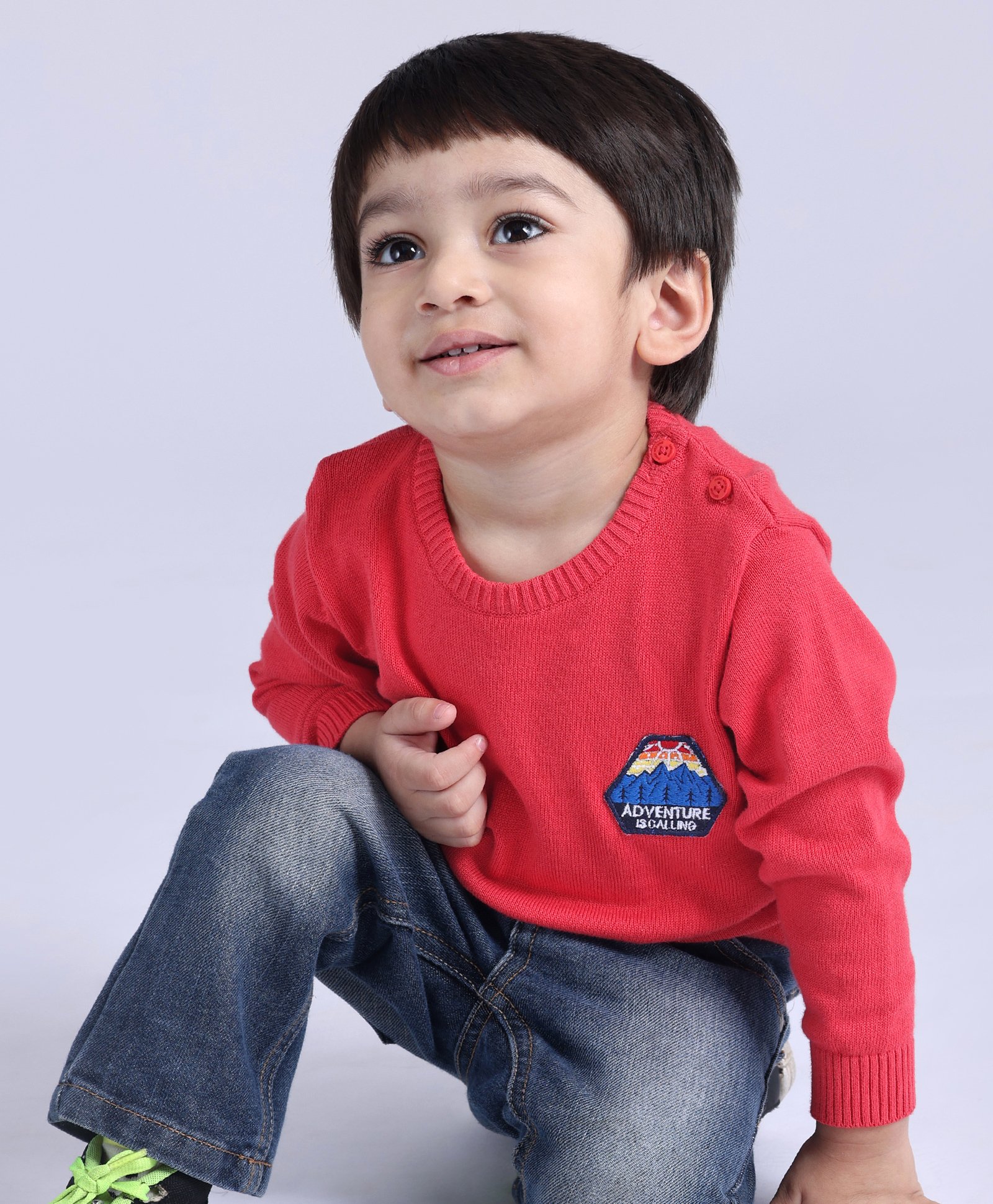 Babyoye Cotton Full Sleeves Sweater Adventure Patch - red-picture-28
