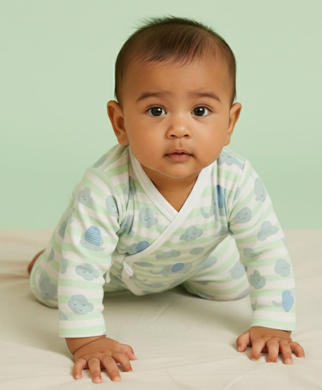 The Mom Store Full Sleeves Elephant Print Romper - White-image-10