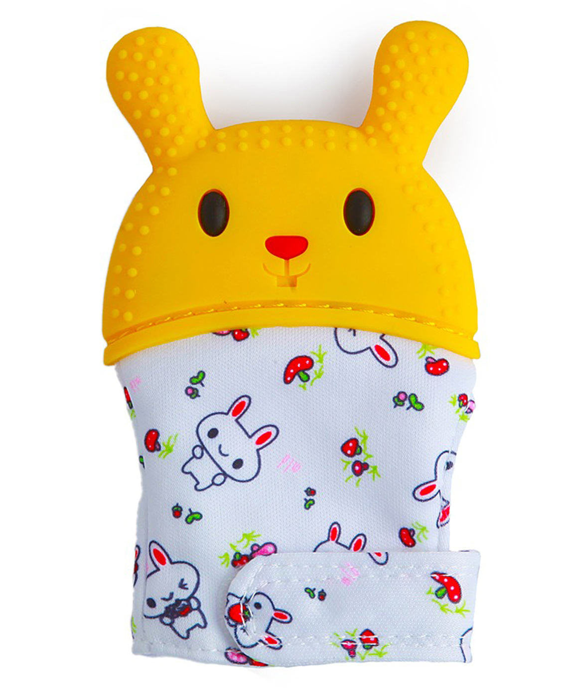 Baby Moo Bunny Teething Mitten - Yellow White-picture-42