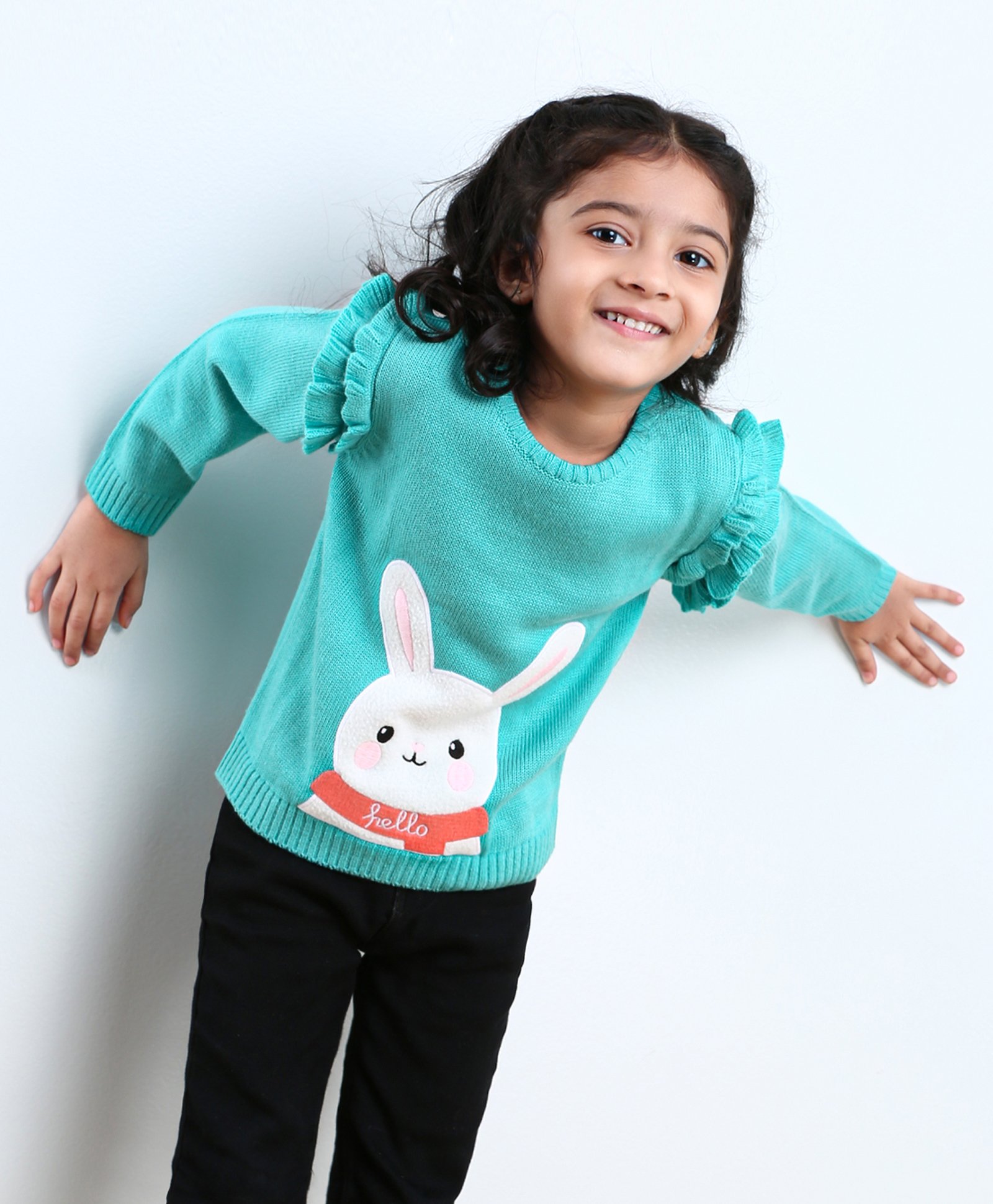 Babyhug Full Sleeves Pullover Sweater - Blue-image-13