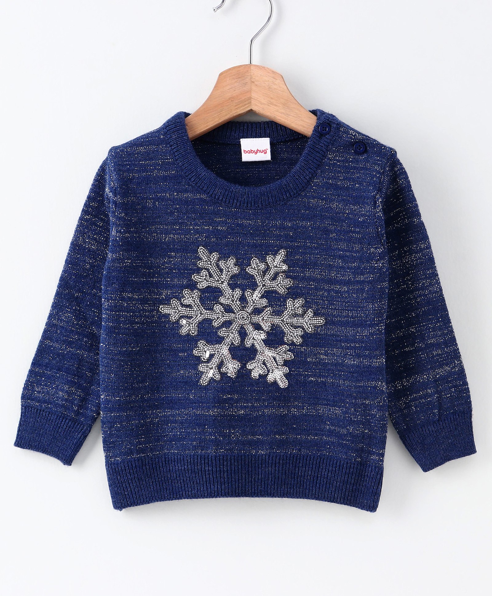 Babyhug Full Sleeves Sweater - Blue-image-25