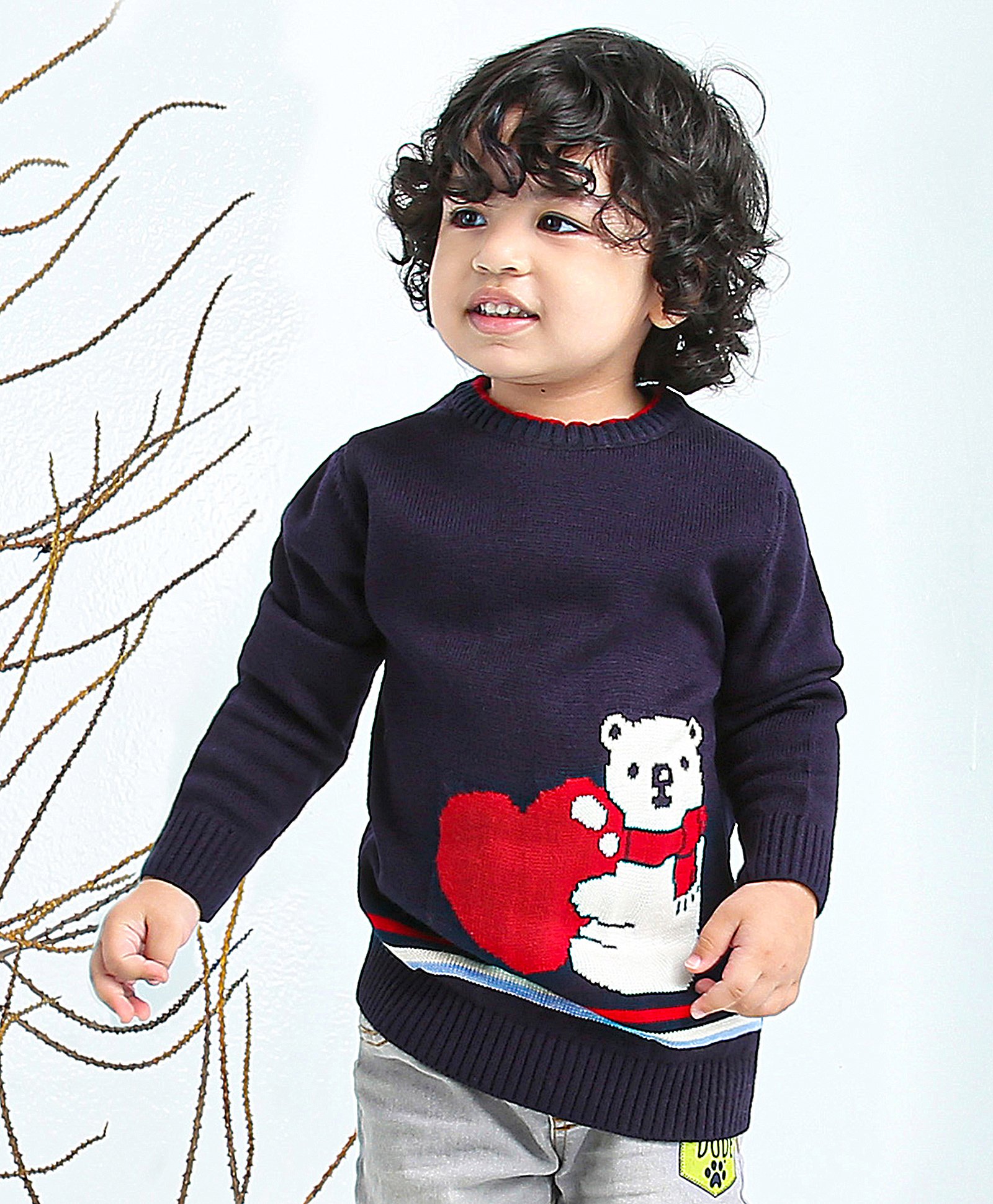Babyhug Full Sleeves Sweater - Blue-image-27