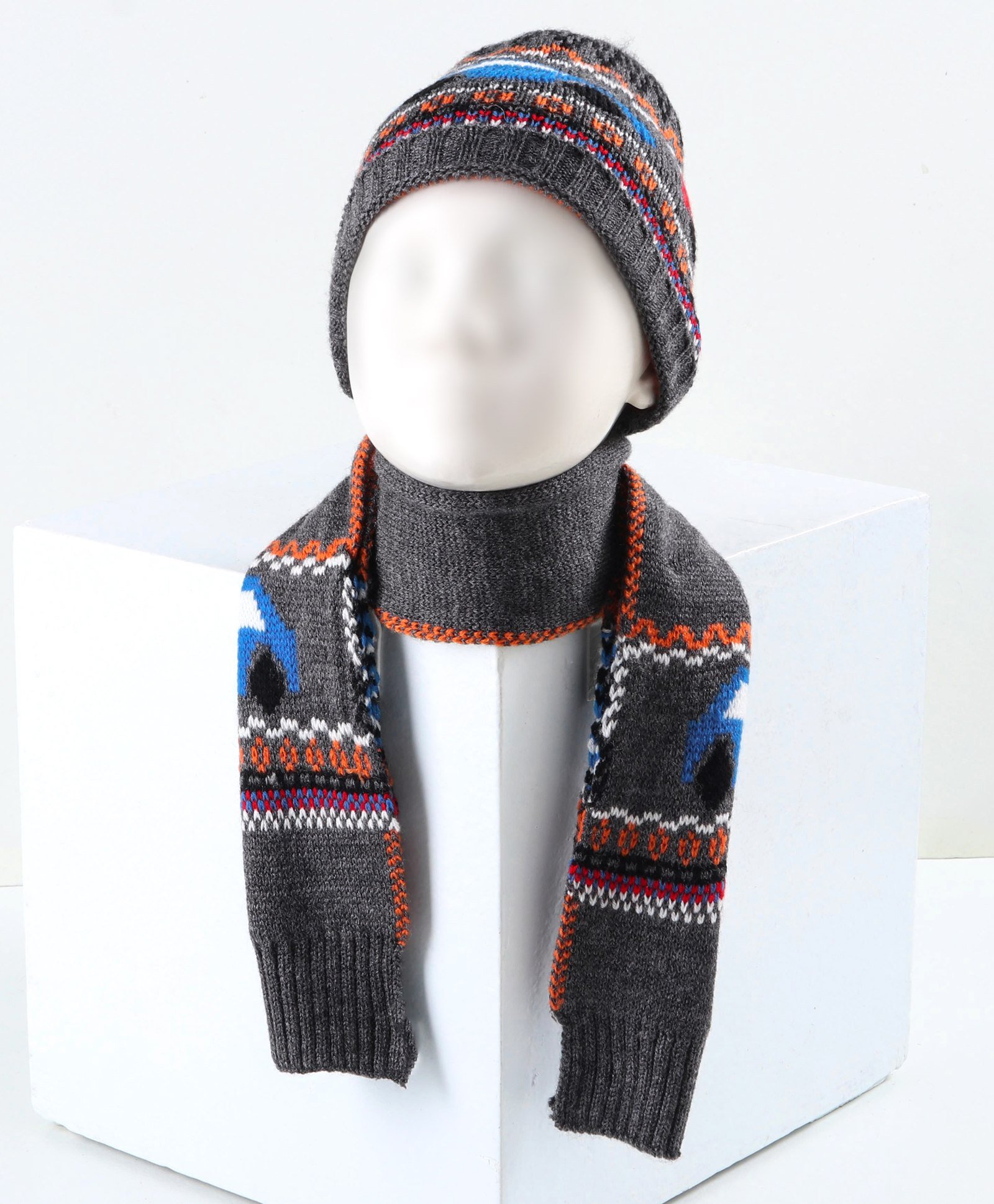 Babyhug Woollen Cap & Muffler Grey - Cap Diameter 10.5 cm-image-22