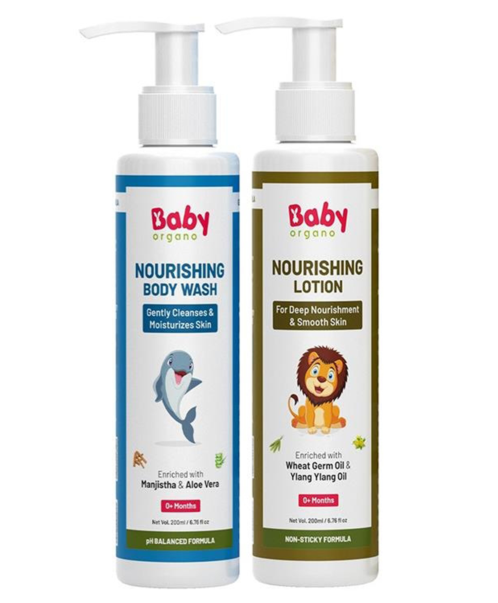 BabyOrgano Head to Toe Baby Wash & Baby Lotion Combo Pack- 200 ml Each-image-38
