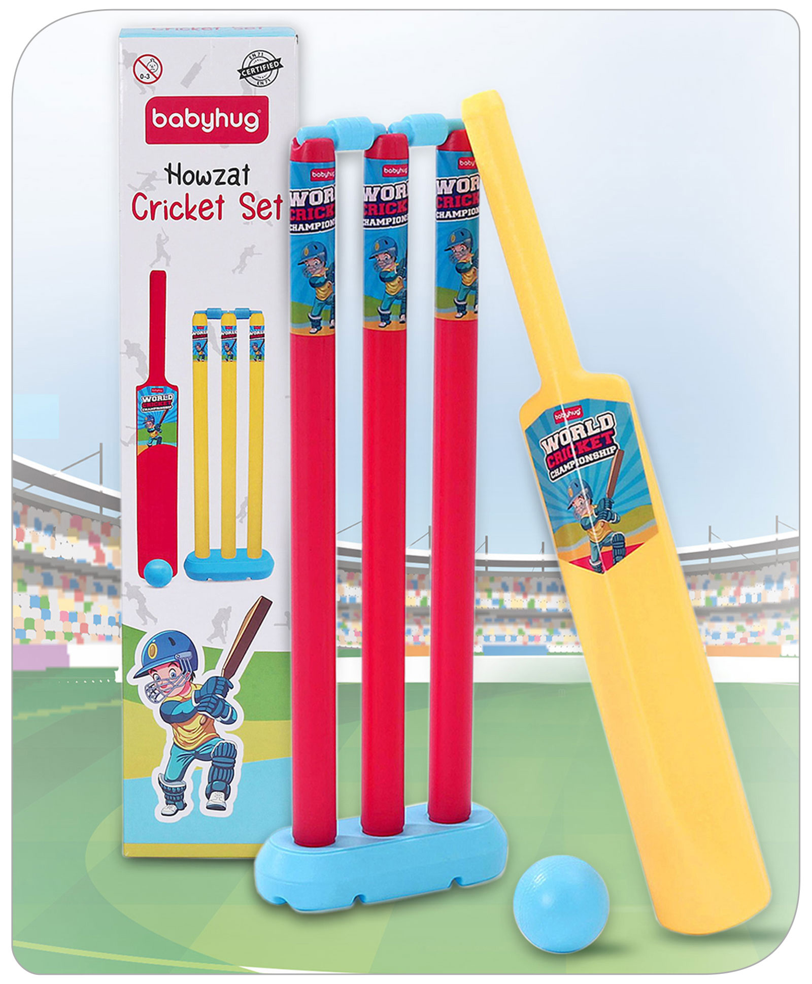 Babyhug Cricket Set - Yellow Red-image-49