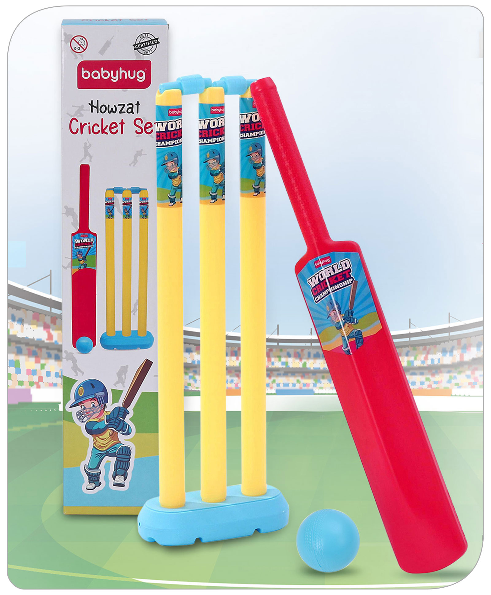 Babyhug Cricket Set - Red Yellow